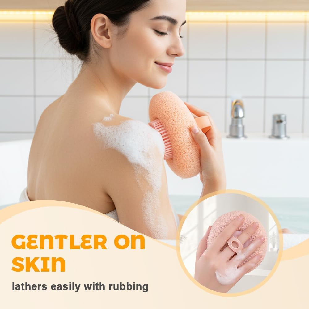 Super Soft Sunflower Suction Cup Bath Ball, 2026 New Exfoliating Bath Bath Sponge Cleaning Brush with Finger Rings for Women and Men (Set, 4 pcs) - Image 2