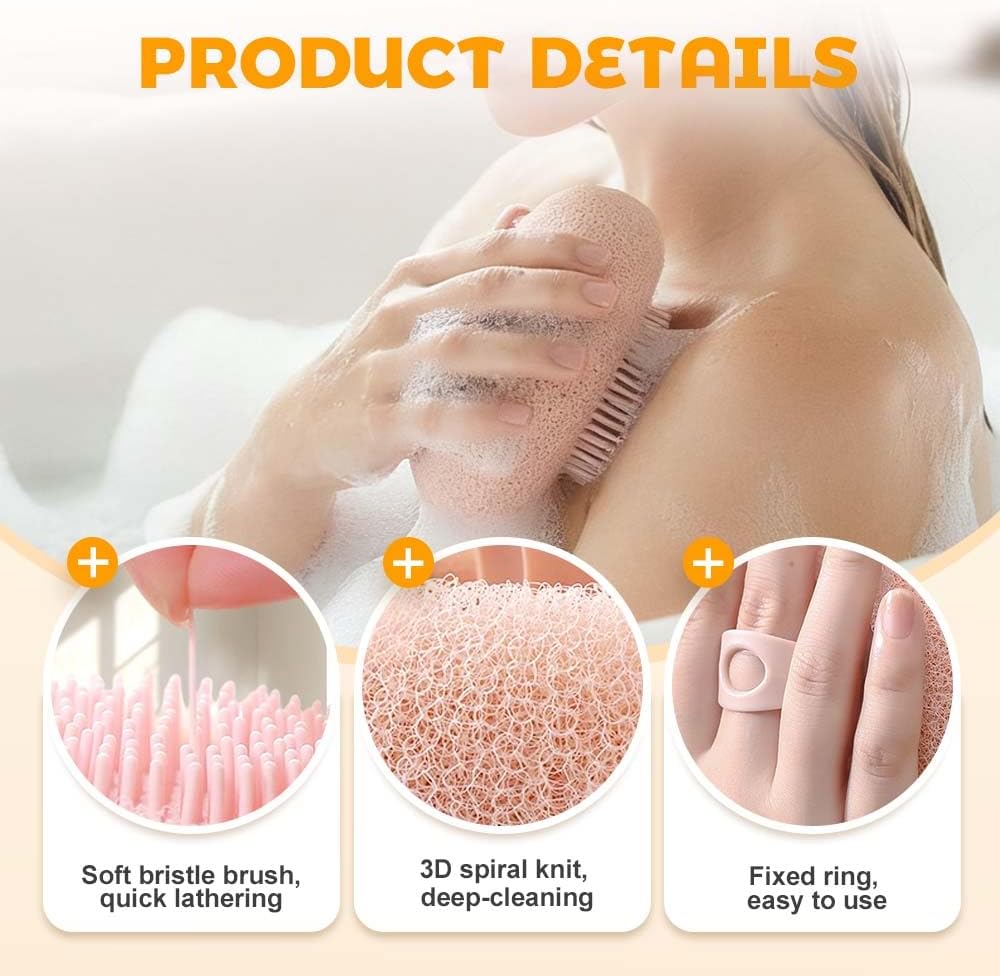 Super Soft Sunflower Suction Cup Bath Ball, 2026 New Exfoliating Bath Bath Sponge Cleaning Brush with Finger Rings for Women and Men (Set, 4 pcs) - Image 5