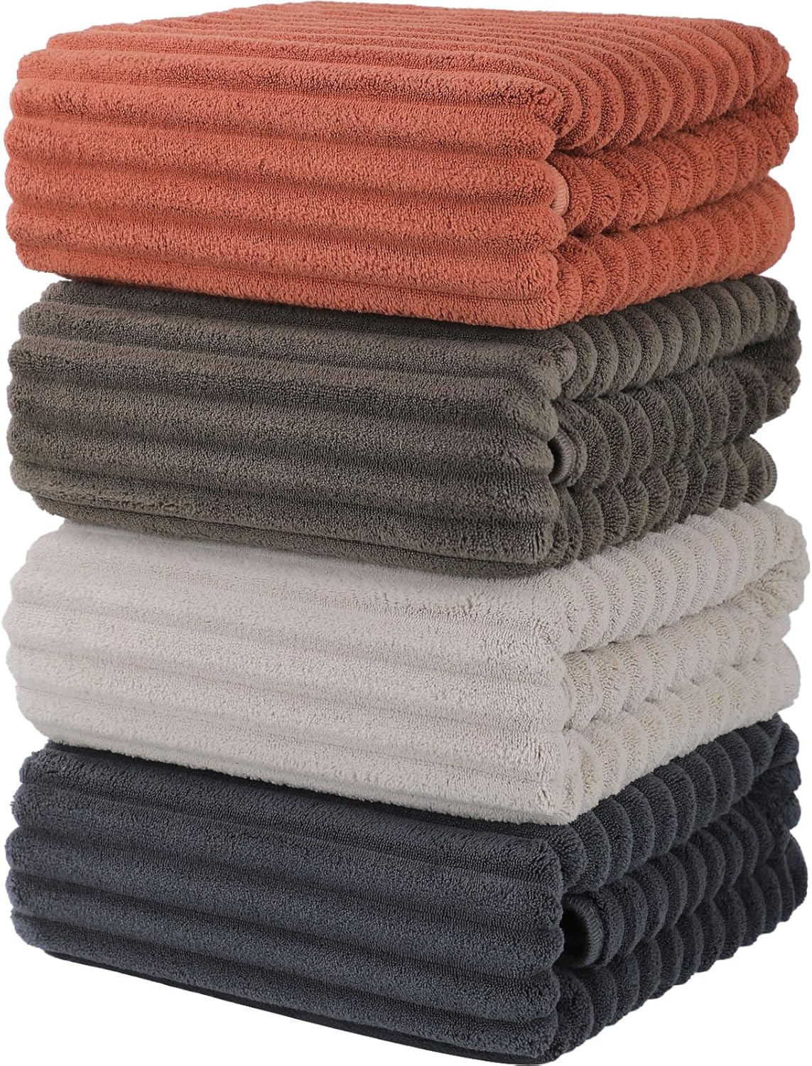 Luxury 4-Piece Quick-Dry Bath Towel Set 27.5X 55 Inches – Ultra Soft Microfiber for Bathroom, Bar, Pool, Gym & Travel – Elegant Twill Design - Image 1