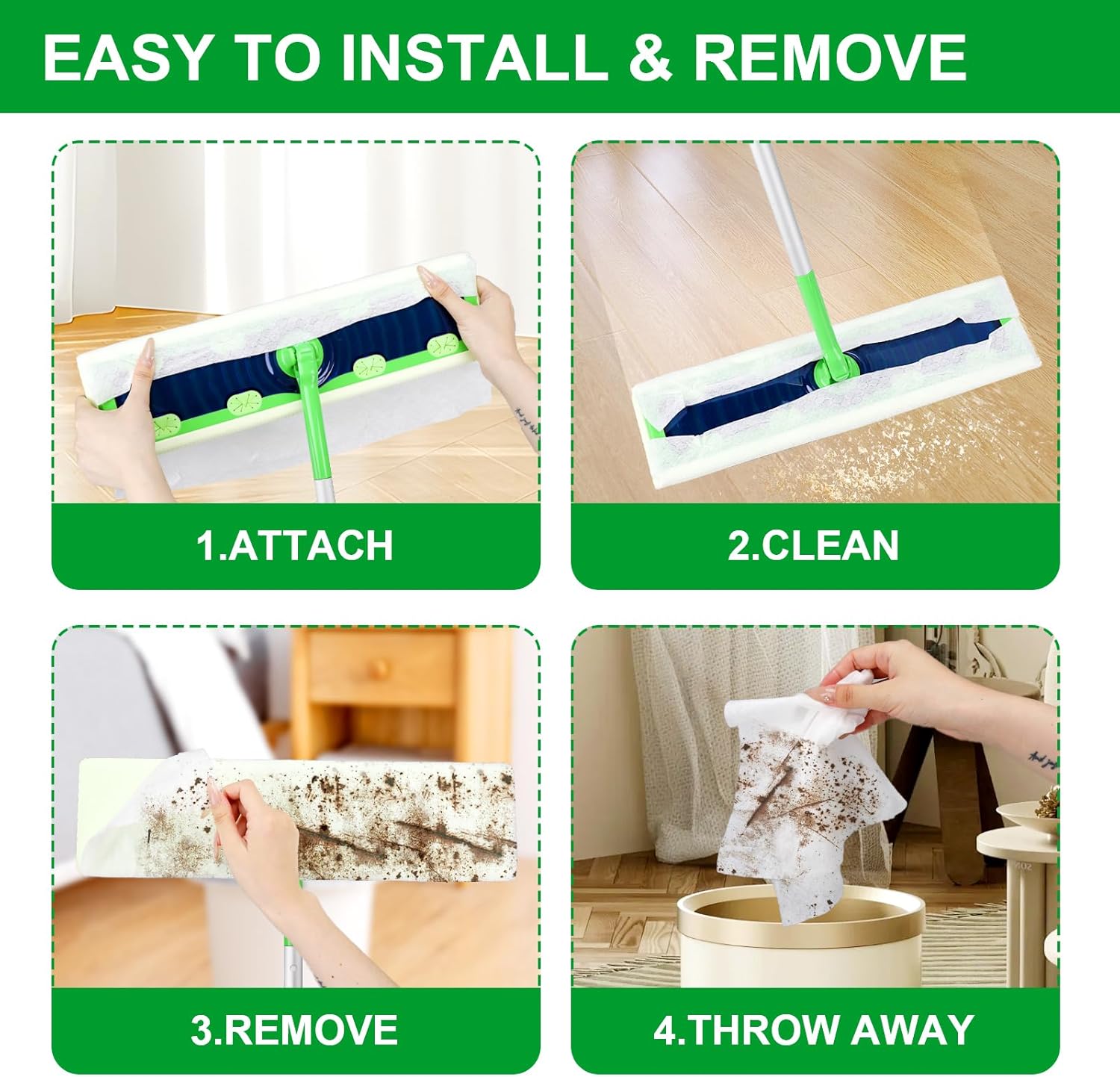 XL Dry Sweeping Cloths for Swiffer Sweeper XL Mop - 30 Count Disposable X-Large Pet Dry Mop Refill - Multi-Surface Dry Cloth Refills for Floor Cleaning (Mop is not Included) - Image 6