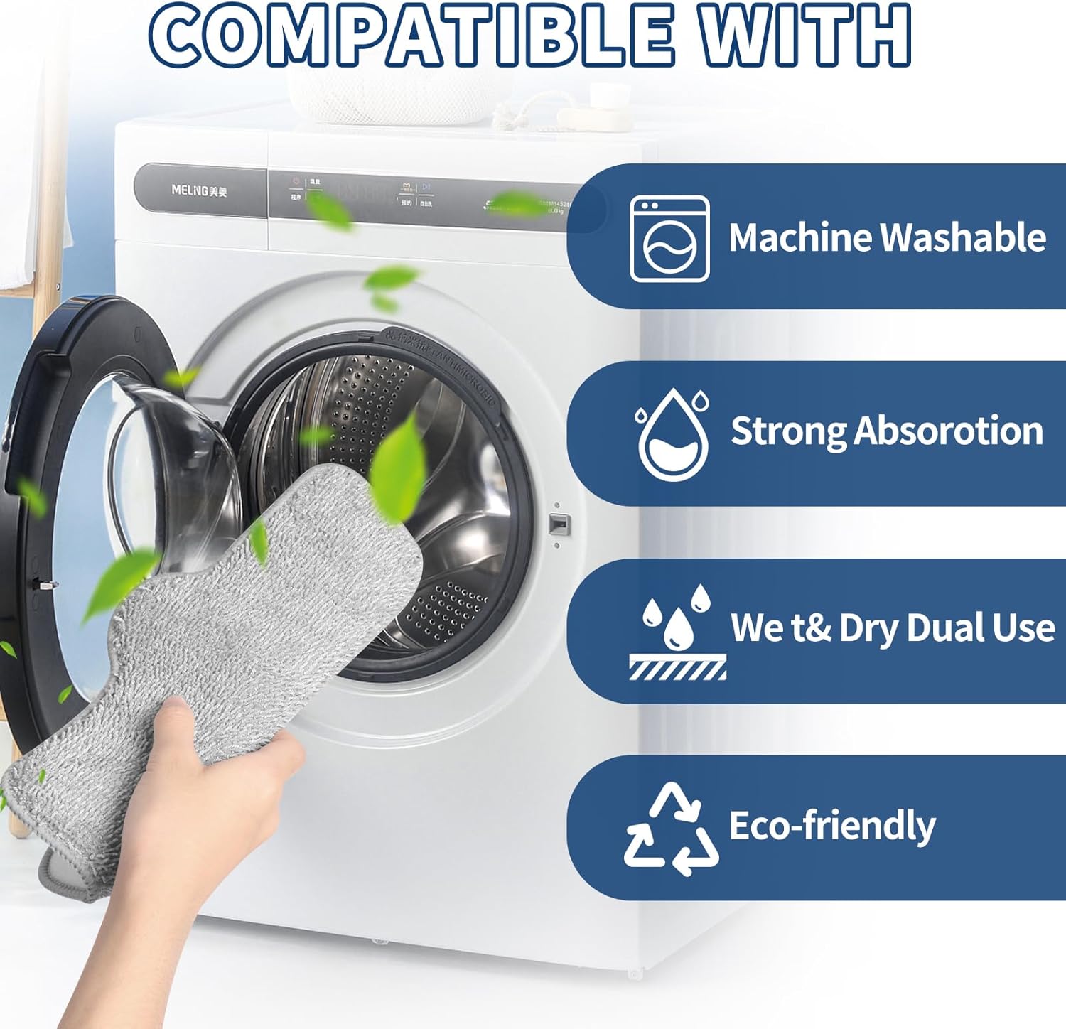 Steam Mop Pads Compatible with ScrubWiz & LABIGO Steam Mop Cleaner - Washable and Reusable Microfiber Replacement Mop Pads for Cleaning Floors and Carpets, 4 Pack - Image 4