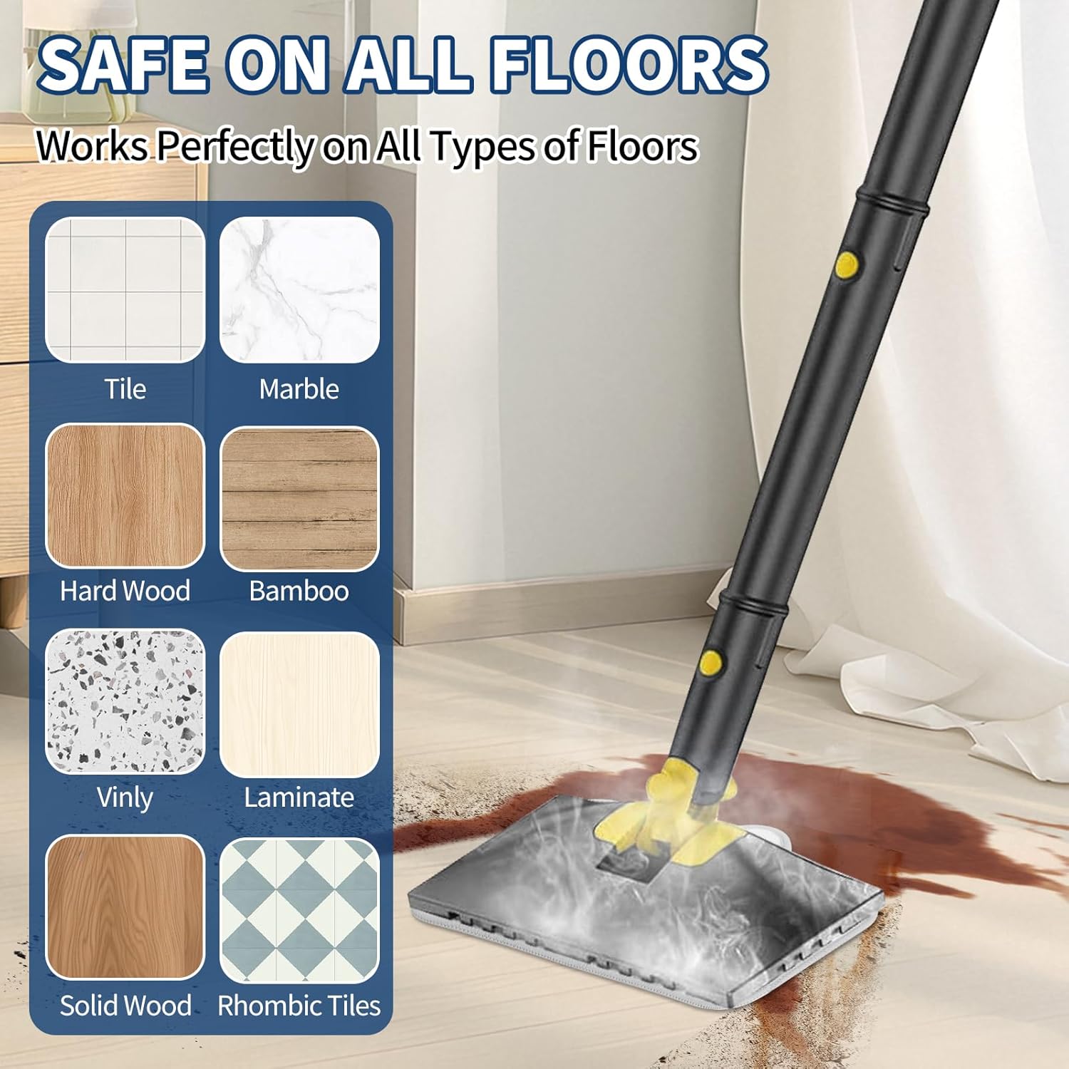 Steam Mop Pads Compatible with ScrubWiz & LABIGO Steam Mop Cleaner - Washable and Reusable Microfiber Replacement Mop Pads for Cleaning Floors and Carpets, 4 Pack - Image 5