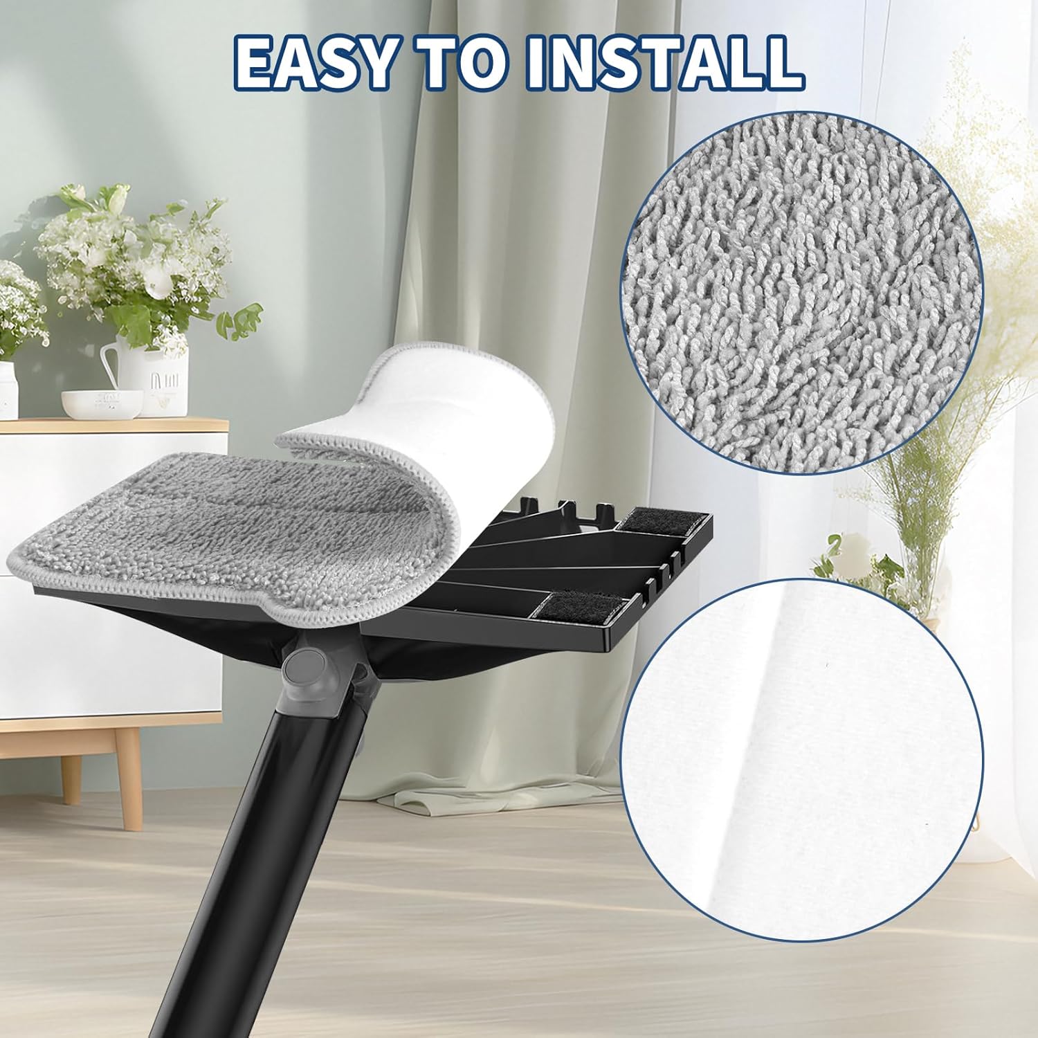 Steam Mop Pads Compatible with ScrubWiz & LABIGO Steam Mop Cleaner - Washable and Reusable Microfiber Replacement Mop Pads for Cleaning Floors and Carpets, 4 Pack - Image 6