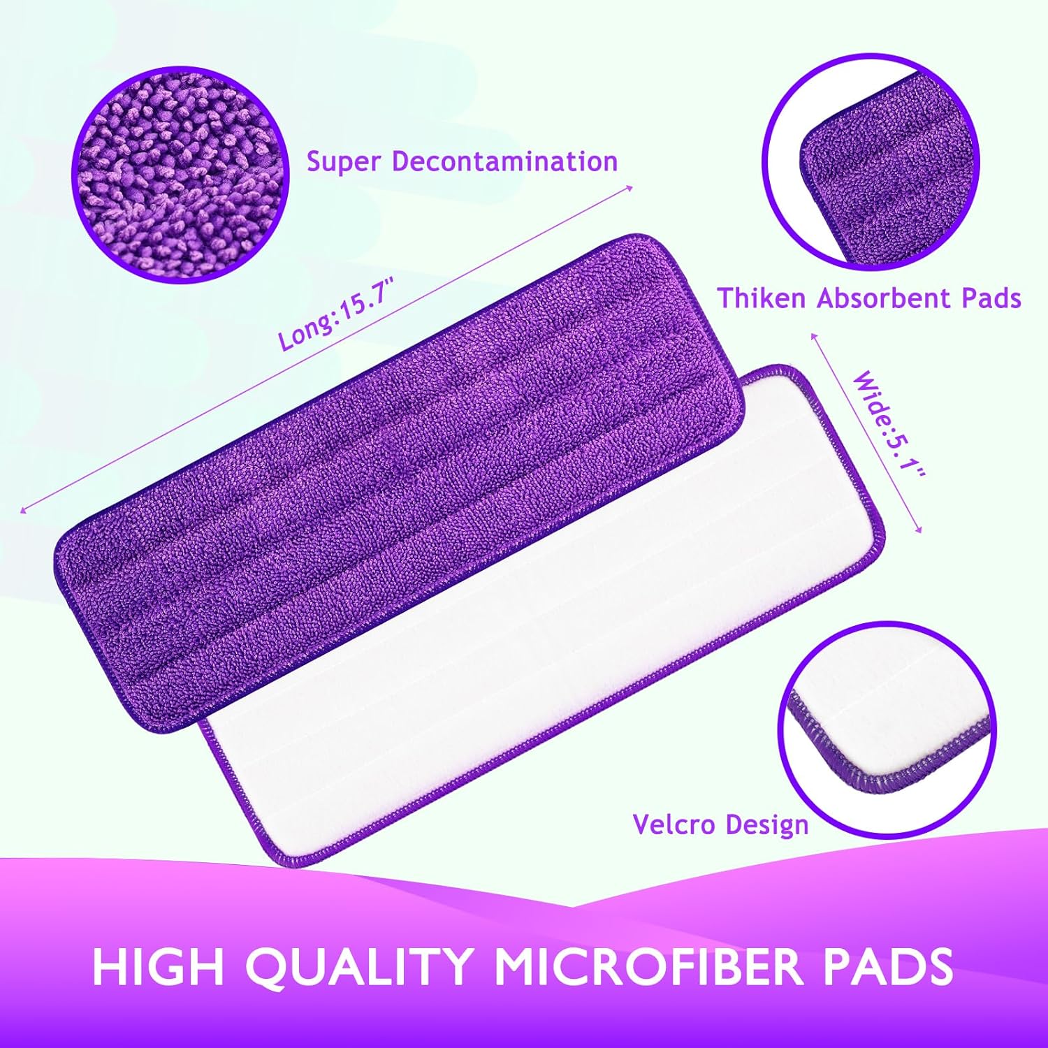 Reusable Power Mop Refills Pads Compatible with Swiffer PowerMop Mop 4 Pack & Reusable Wet Pads Refill Compatible with Swiffer Sweeper Mop 4 Pack (Mop is not Included) - Image 3