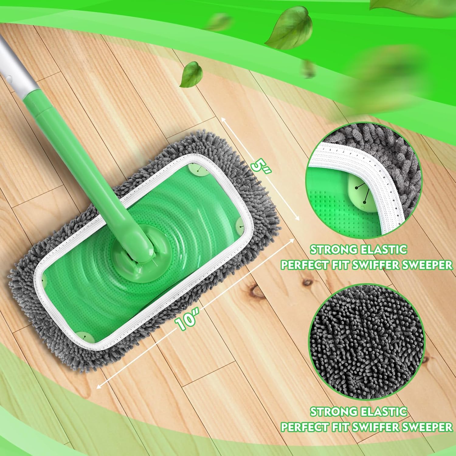 Reusable Power Mop Refills Pads Compatible with Swiffer PowerMop Mop 4 Pack & Reusable Wet Pads Refill Compatible with Swiffer Sweeper Mop 4 Pack (Mop is not Included) - Image 6