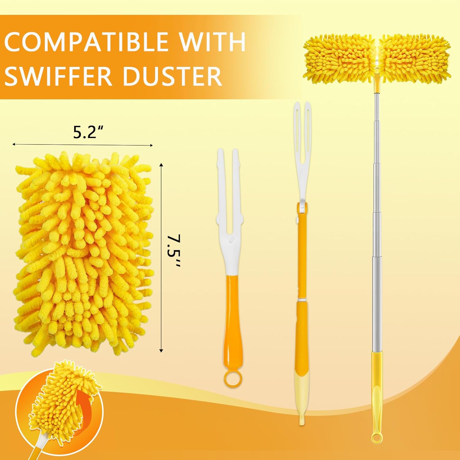 Reusable Power Mop Refills Pads Compatible with Swiffer PowerMop Mop 4 Pack & Reusable Duster Refill Compatible with Swiffer Hand Duster 4 Pack(Handle is Not Included) - Image 4