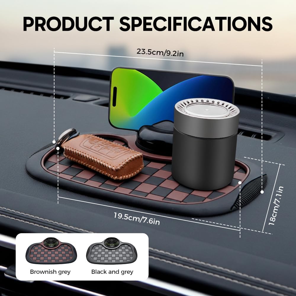 Mobile Phone Bracket Anti-Slip Mat, Multifunction Car Dashboard Mat with Temporary Parking Number, Large Universal Fit Anti-Slip Mat for Phones, Sunglasses and Keys Gadget (Black-Gray) - Image 7