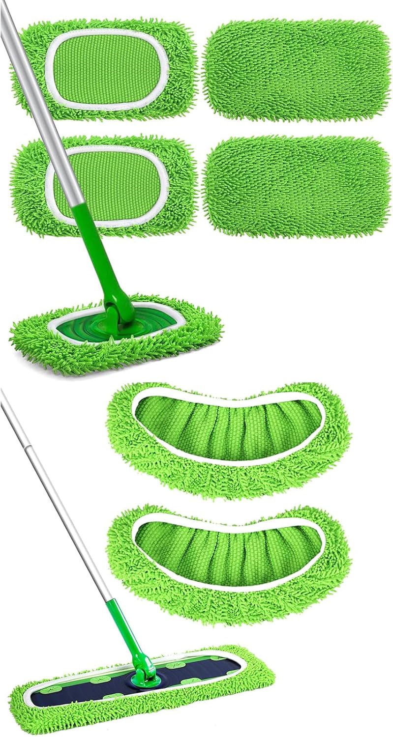 Reusable Microfiber Mop Pads Compatible with Swiffer Sweeper- 4 Pack & 2 Pack Dry & Wet XL Pads (Mop is not Included) - Image 1