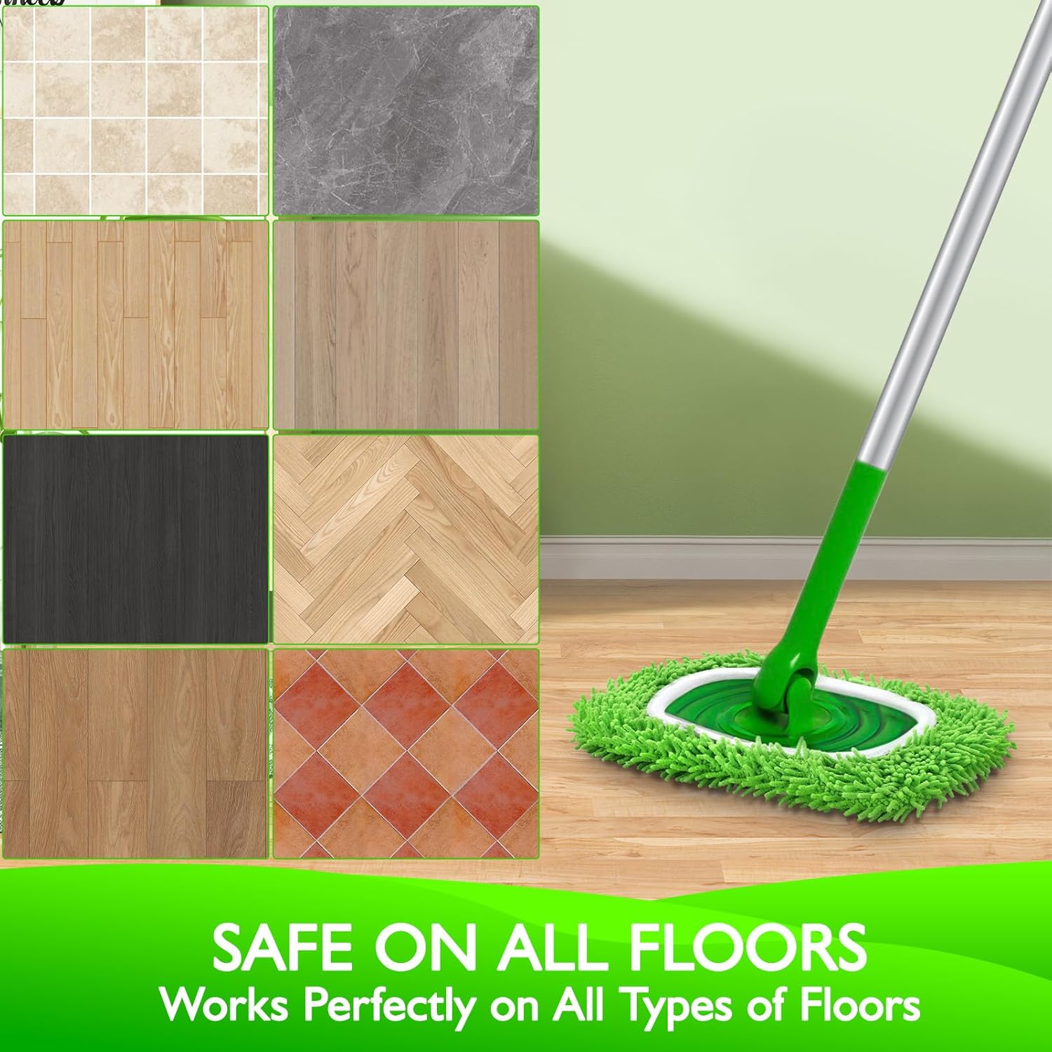 Reusable Microfiber Mop Pads Compatible with Swiffer Sweeper- 4 Pack & 2 Pack Dry & Wet XL Pads (Mop is not Included) - Image 8