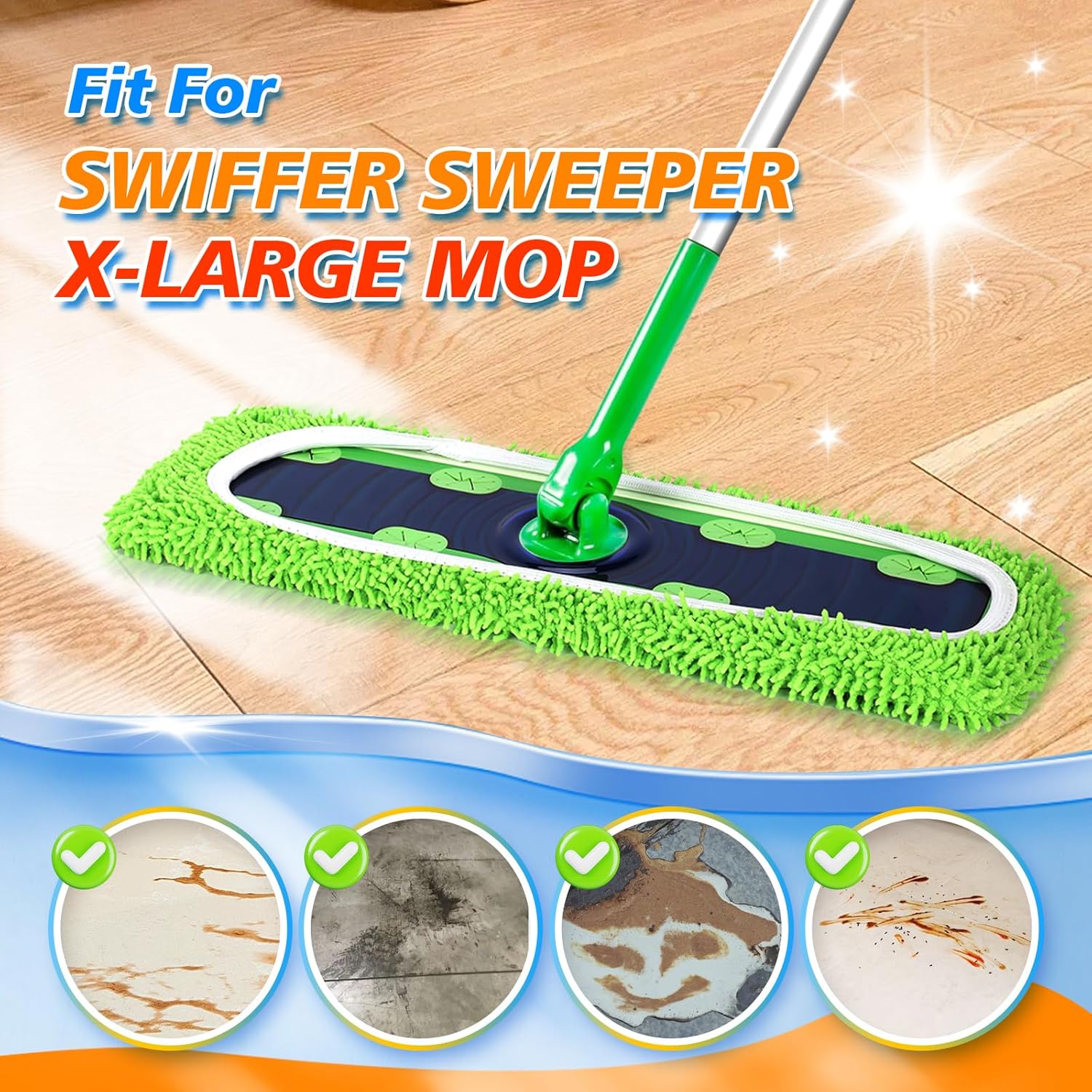 Reusable Power Mop Refills Pads Compatible with Swiffer PowerMop Mop 4 Pack & 2 Pack Dry & Wet XL Pads - Image 5
