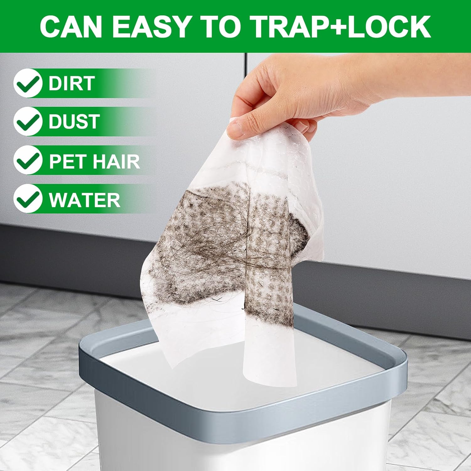 50 Count Disposable XL Dry Sweeping Cloths + 4 Pack Reusable Microfiber Mop Pads for Swiffer Sweeper XL Mop (Mop is not Included) - Image 5