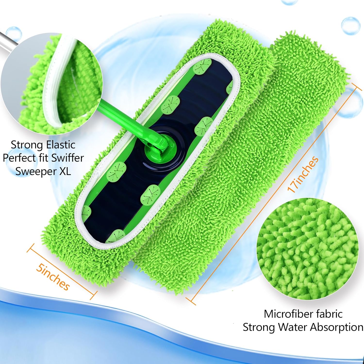 50 Count Disposable XL Dry Sweeping Cloths + 6 Pack Reusable Microfiber Mop Pads for Swiffer Sweeper XL Mop (Mop is not Included) - Image 7