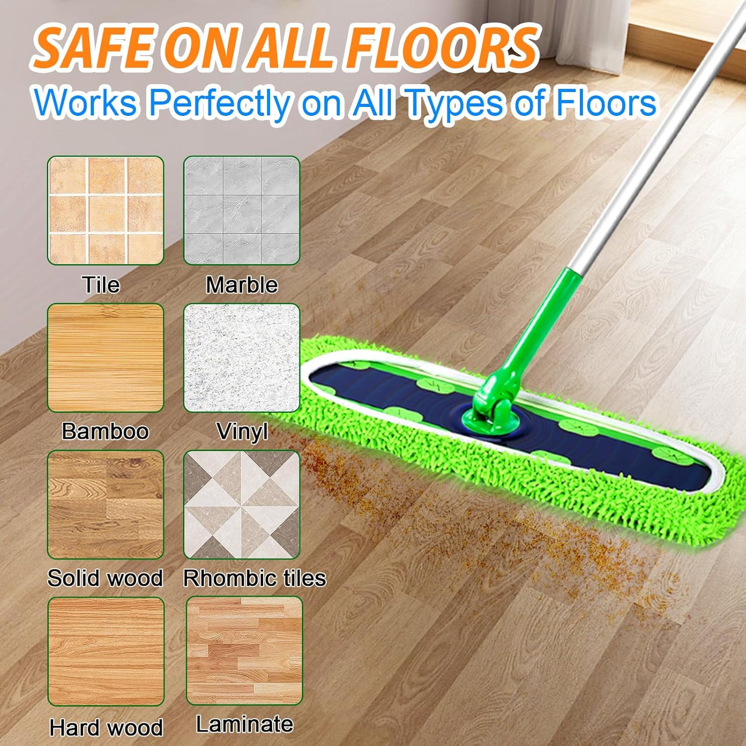 50 Count Disposable XL Dry Sweeping Cloths + 6 Pack Reusable Microfiber Mop Pads for Swiffer Sweeper XL Mop (Mop is not Included) - Image 8