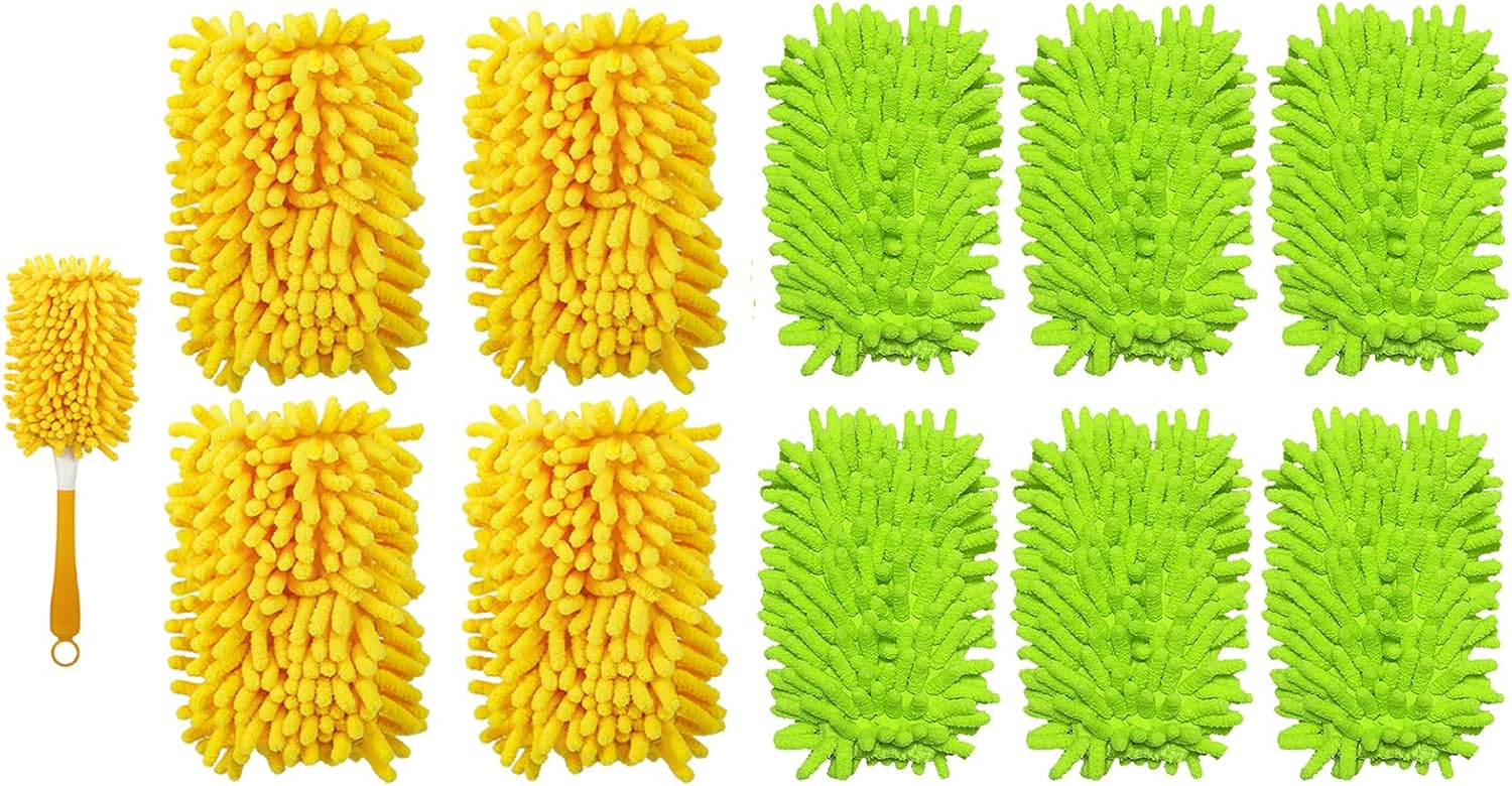 4+6 Reusable Duster Refill Compatible with Swiffer Hand Duster - 360 Heavy Duty Dusters Refills - Microfiber Ceiling Fan Duster for Swiffer Dusters Extended Handle(Handle is Not Included) - Image 1