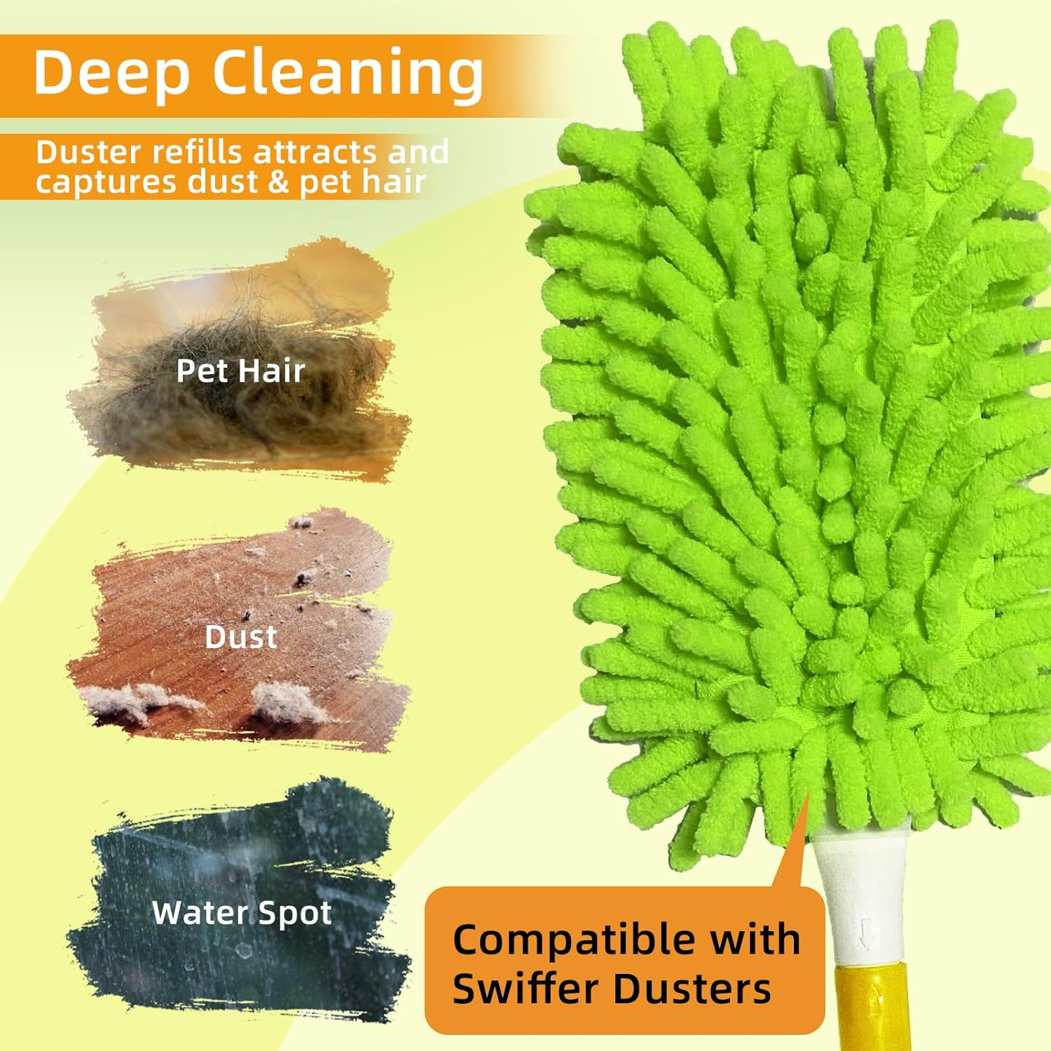 4+4 Reusable Duster Refill Compatible with Swiffer Hand Duster - 360 Heavy Duty Dusters Refills - Microfiber Ceiling Fan Duster for Swiffer Dusters Extended Handle(Handle is Not Included) - Image 6