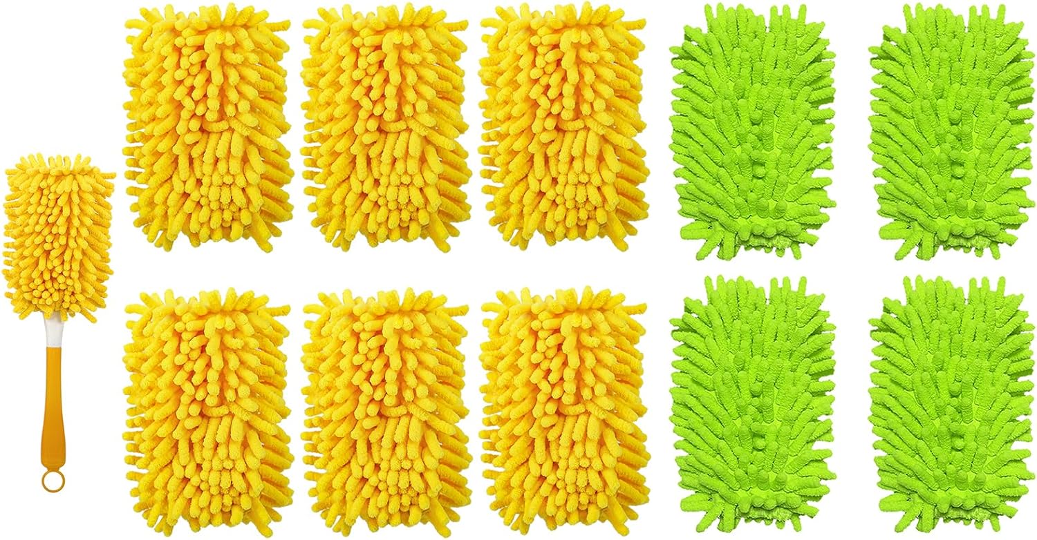 6+4 Reusable Duster Refill Compatible with Swiffer Hand Duster - 360 Heavy Duty Dusters Refills - Microfiber Ceiling Fan Duster for Swiffer Dusters Extended Handle(Handle is Not Included) - Image 1