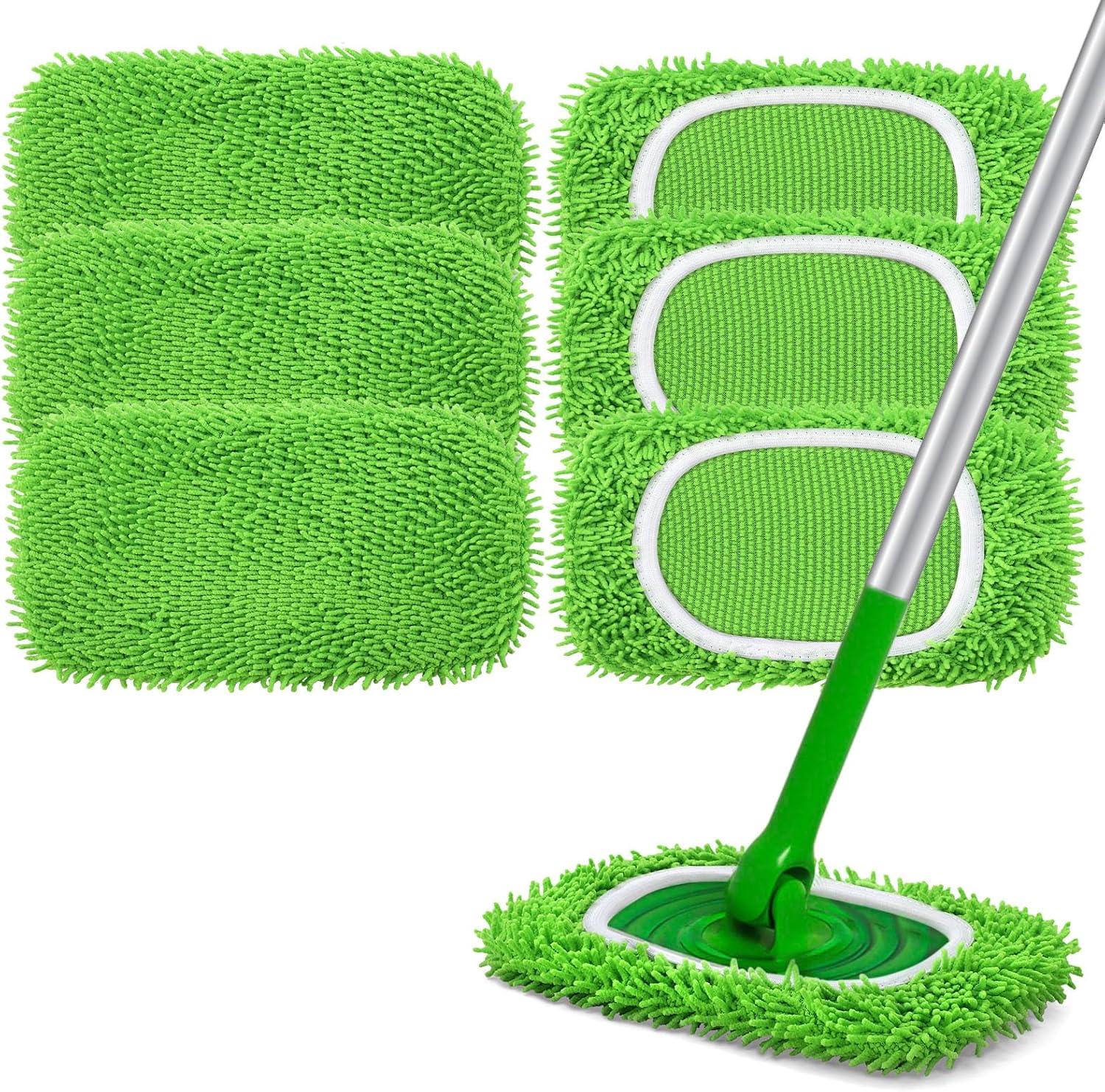 4 Pack Reusable Duster Refill for Swiffer Hand Duster & 6 Pack Reusable Microfiber Mop Pads for Swiffer Sweeper Mop - Image 3