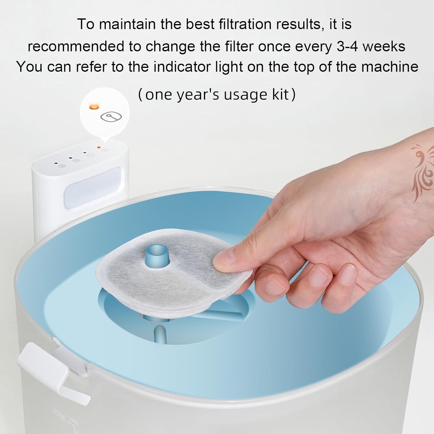 Filter Replacements Compatible with E1/E1+ Cat Fountain (2L/67oz), 16 Pack refills of 1 Year Set for Pet Water Fountain - Image 5