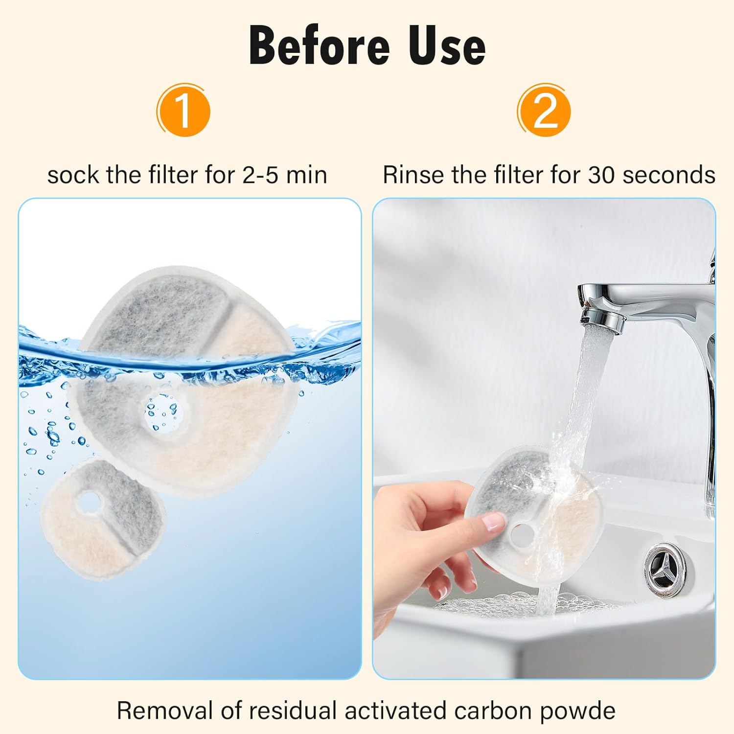 Filter Replacements Compatible with E1/E1+ Cat Fountain (2L/67oz), 16 Pack refills of 1 Year Set for Pet Water Fountain - Image 6
