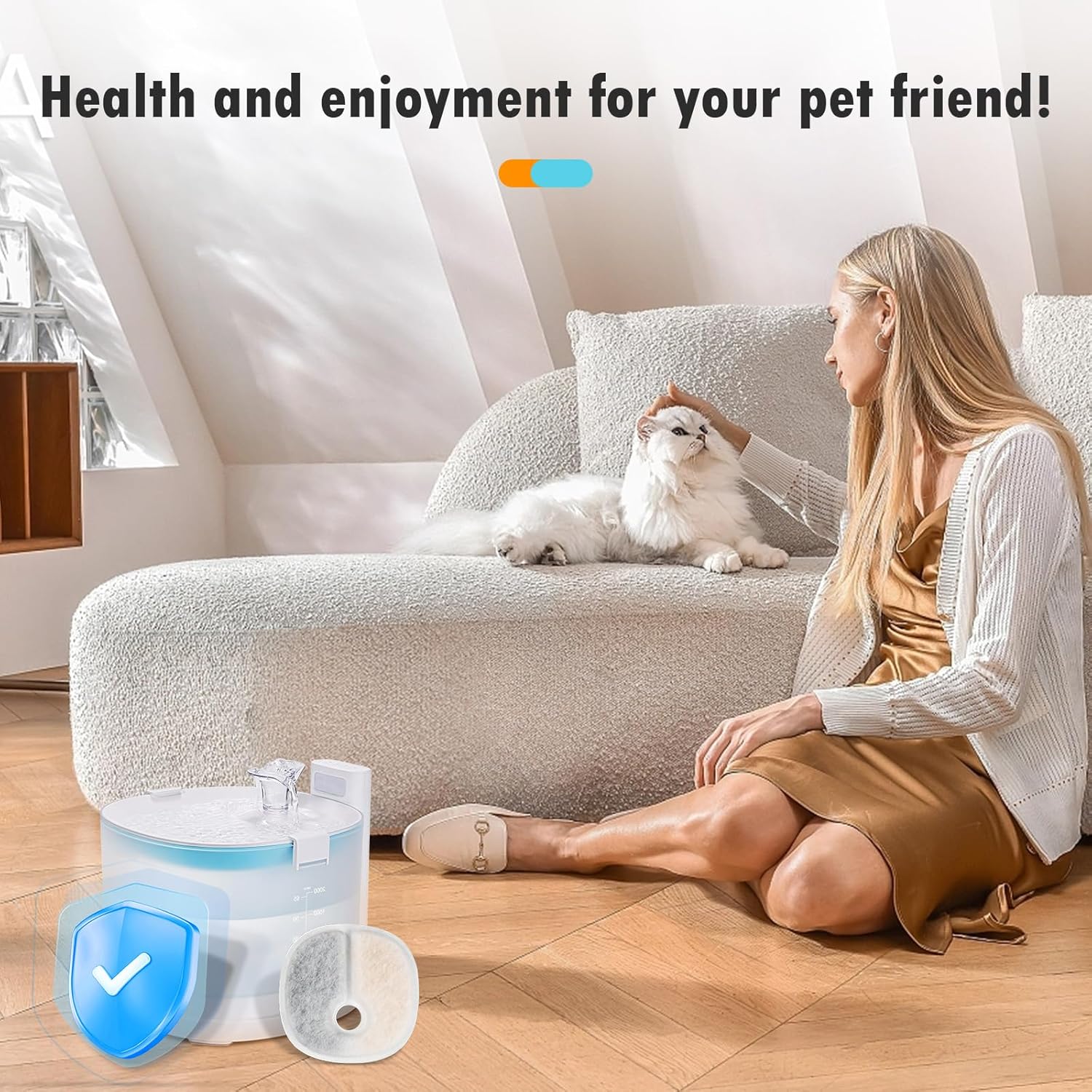 Filter Replacements Compatible with E1/E1+ Cat Fountain (2L/67oz), 16 Pack refills of 1 Year Set for Pet Water Fountain - Image 7