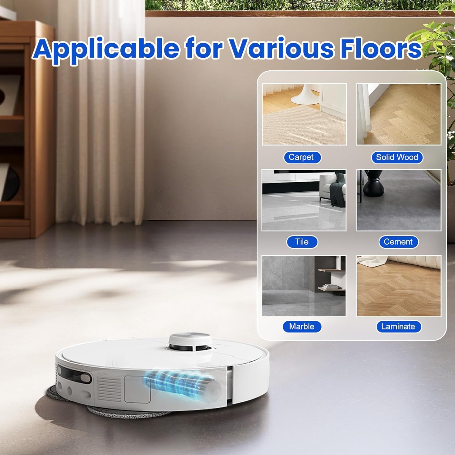 TriCut Brush for Dreame X40 Ultra/X30 Ultra/L40 Ultra/L30 Ultra/L20 Ultra/X40 Master/L10s Ultra/L10s Pro Ultra Robot Vacuum,MOVA S10/S10 Plus/P50/P50 Pro/P10/P10 Pro Ultra Detangle Brush for all Floor - Image 6