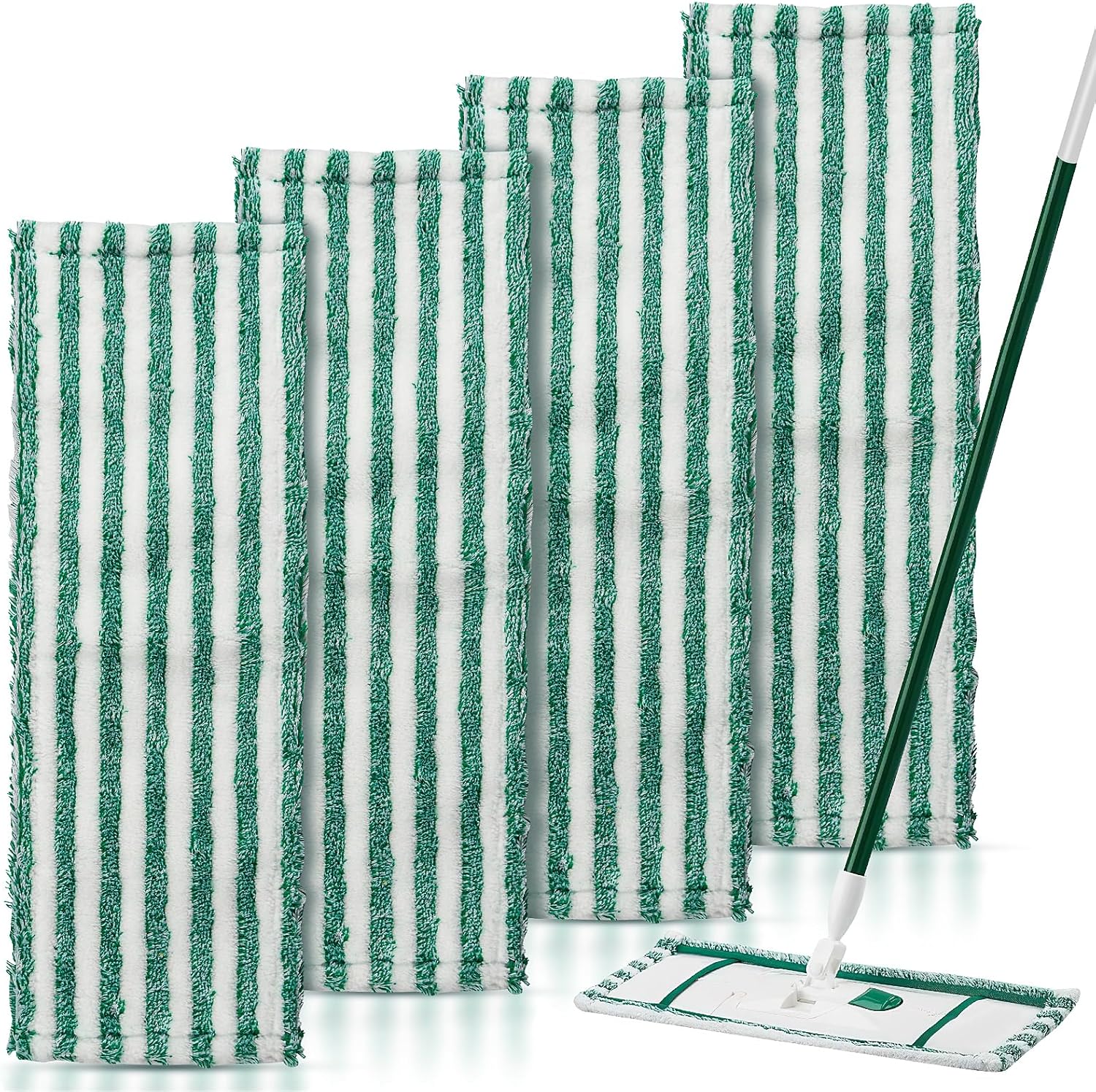 4 Pack Microfiber Mop Heads for Libman Microfiber Floor Mop, Mop Pads Refills for Libman Mop Head Replacement, Reusable & Washable Pads for Multi-Surface Floors, Wet & Dry Cleaning Pad - Image 1