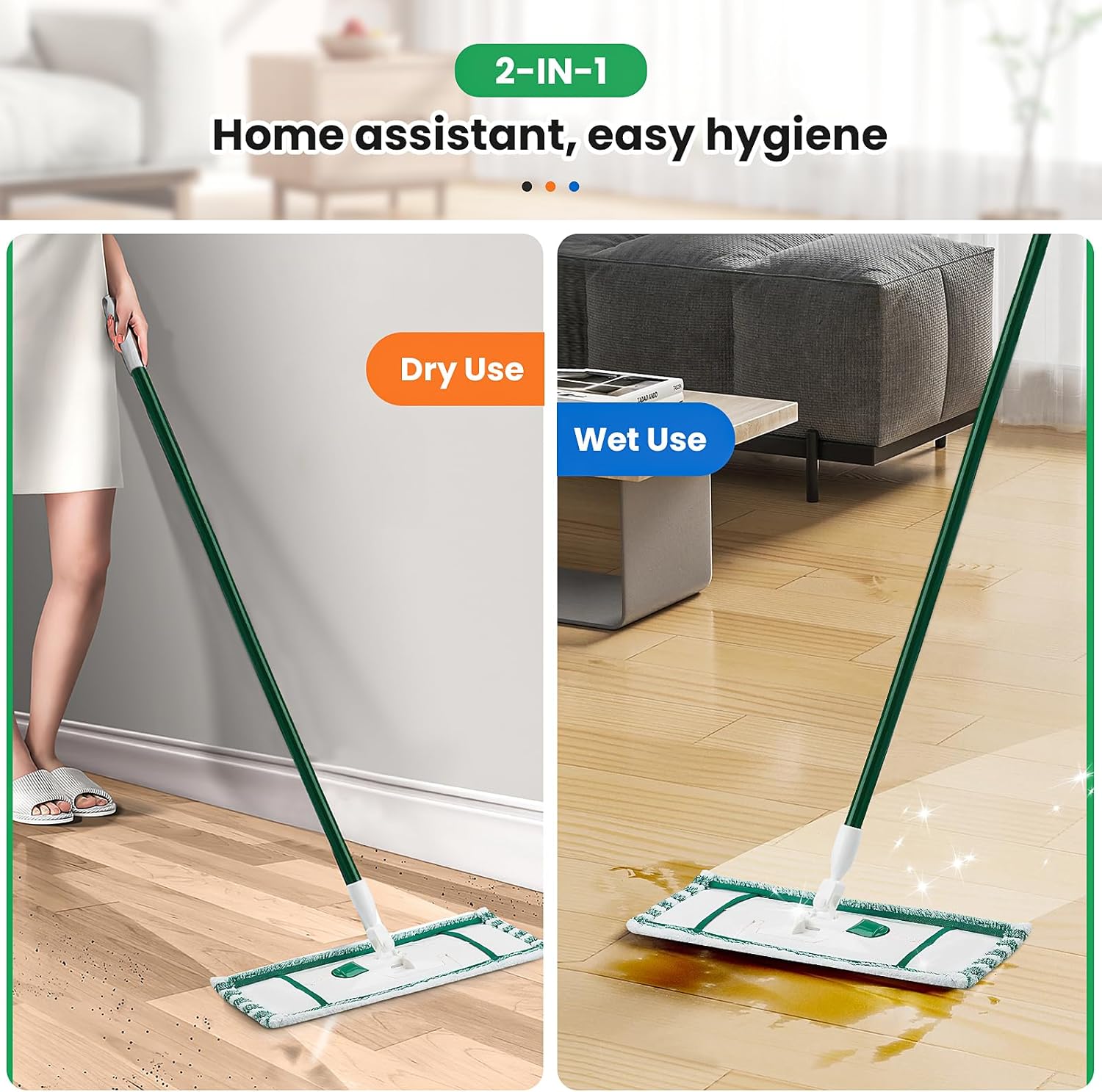 4 Pack Microfiber Mop Heads for Libman Microfiber Floor Mop, Mop Pads Refills for Libman Mop Head Replacement, Reusable & Washable Pads for Multi-Surface Floors, Wet & Dry Cleaning Pad - Image 3