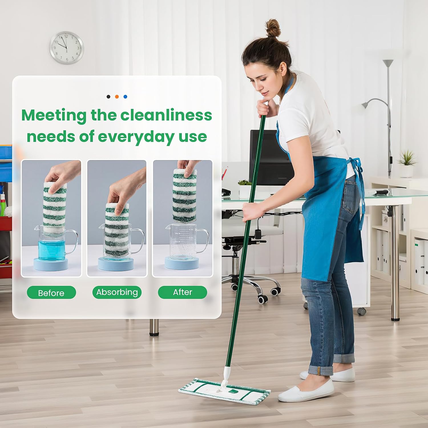 4 Pack Microfiber Mop Heads for Libman Microfiber Floor Mop, Mop Pads Refills for Libman Mop Head Replacement, Reusable & Washable Pads for Multi-Surface Floors, Wet & Dry Cleaning Pad - Image 7
