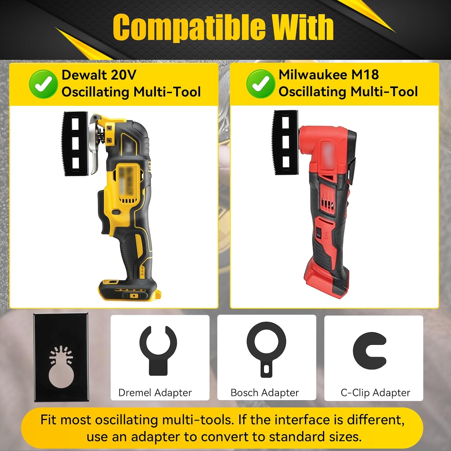 2 Pcs Square Slot Cutter, Drywall Outlet Cutter for Dewalt 20V & Milwaukee M18 Oscillating Multi-Tools, Hardened Steel Electrical Box Cutting Tool for Single Gang Wall Box, One-Step Cutting in Place - Image 2