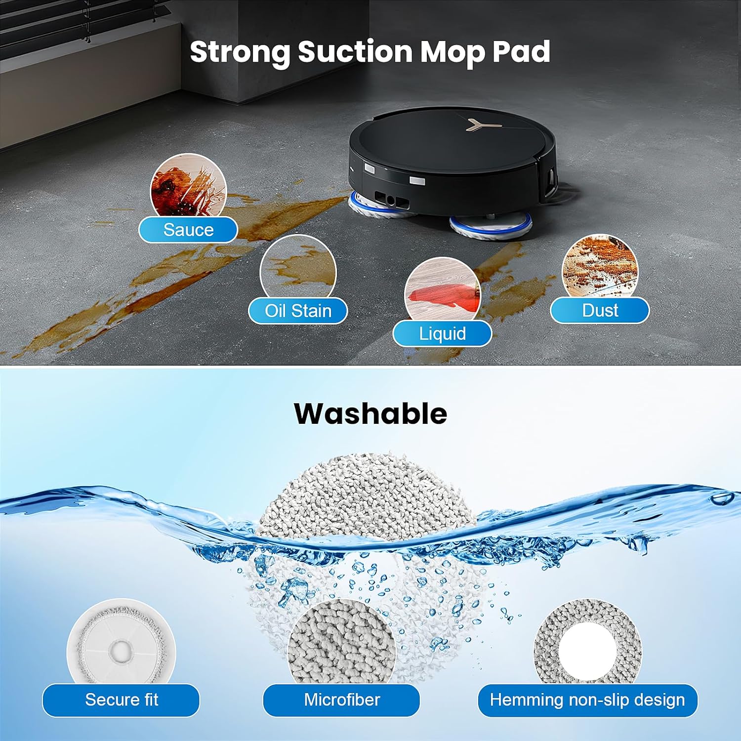 24 Pcs Replacement Parts for Ecovacs Deebot T50 Pro Omni / T50 Pro Omni Gen2 / T50 Omni Robot Vacuum, Include 1 Main Brush, 6 Dust Bags, 4 Filters, 6 Side Brushes, 6 Mop Pads and 1 Cleaning Tool - Image 7