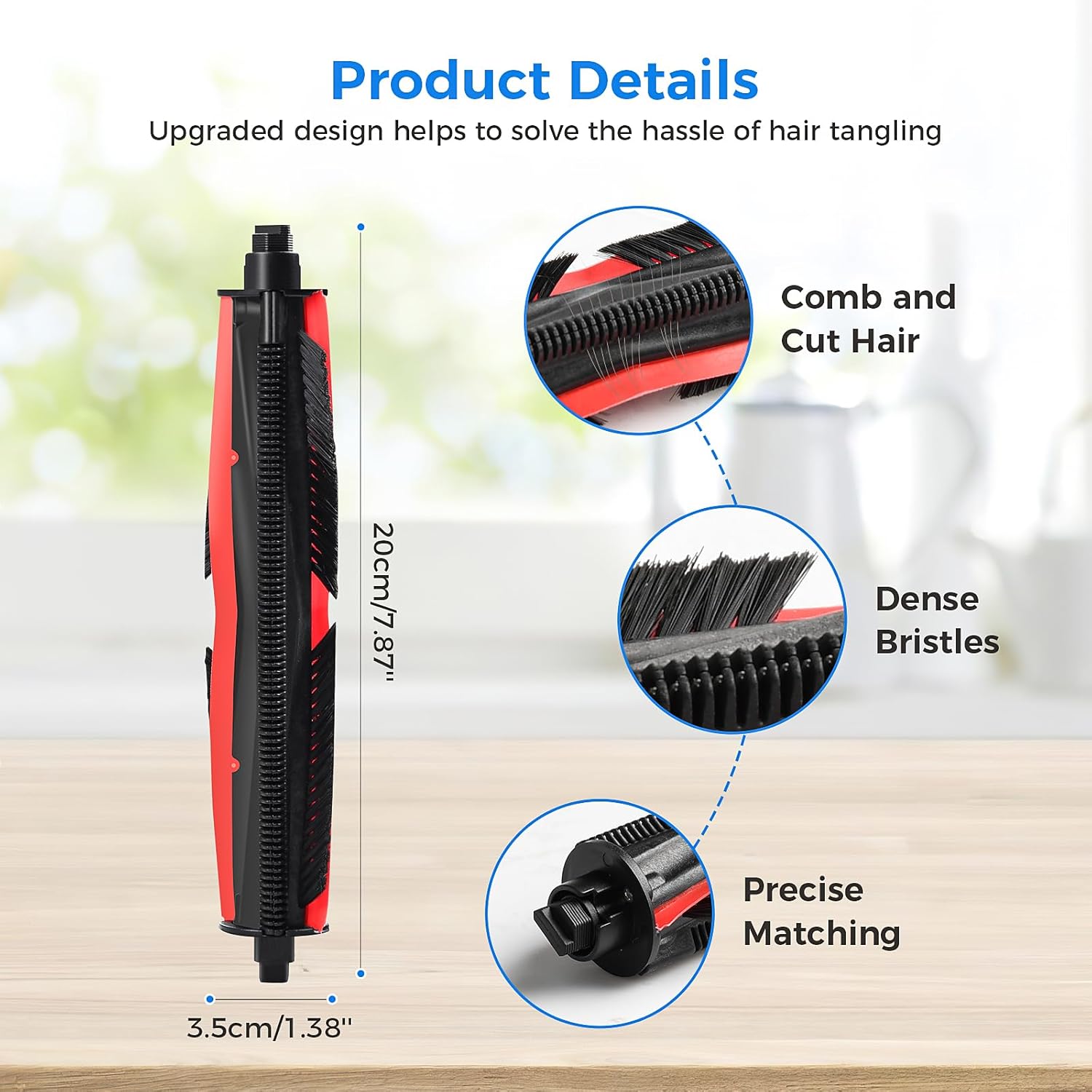 TriCut Brush for Roborock S7/S7 Plus/S7 MaxV/S7 MaxV Plus/S7 MaxV Ultra/S7 Pro Ultra/QV35A/QV35S/Q5/Qrevo Series/Q Revo/Qrevo Pro/Qrevo Plus/Q7 Series/T7S Series Robot Vacuum, Hair-Detangle Main Brush - Image 3