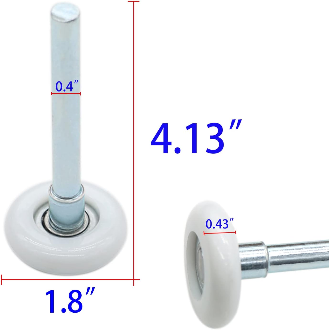 Garage Door Roller, White 1.8