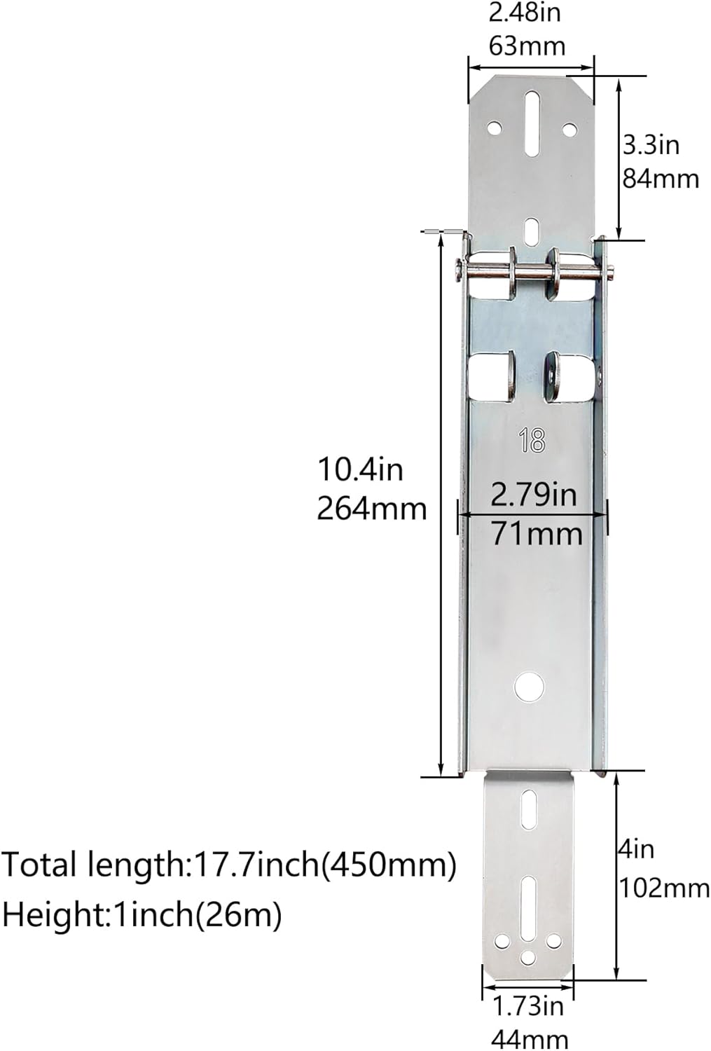 Xadnitu Garage Door Reinforcement Bracket, Operator Repair Hookup Brackets with Clevis Pin for Repairing Attach to The Garage Opener (18 inch) - Image 5