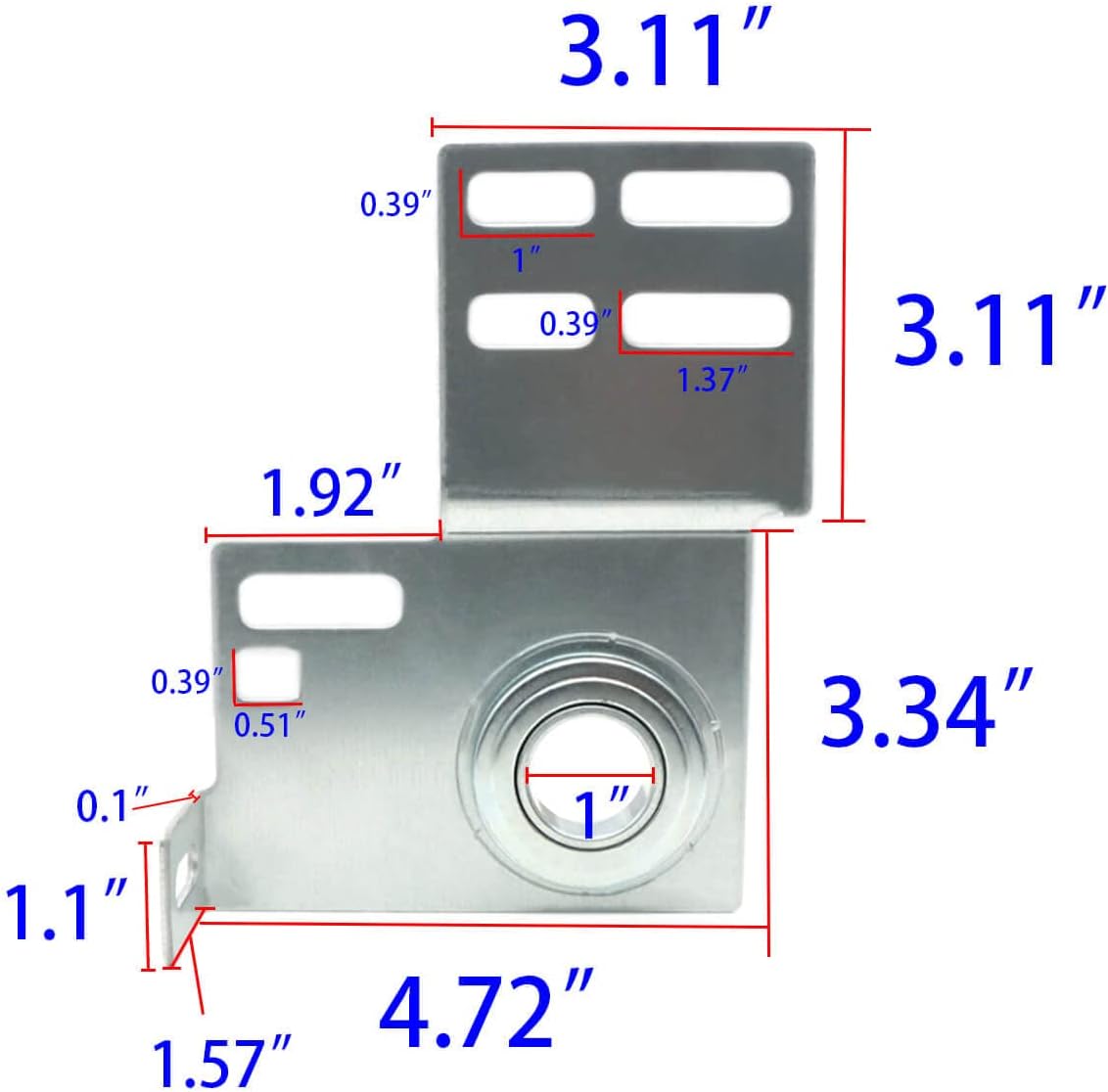 End Bearing Plates Brackets, Garage Door Parts Torsion Spring Residential Bracket with Bearings 3 3/8 Inch, for 2