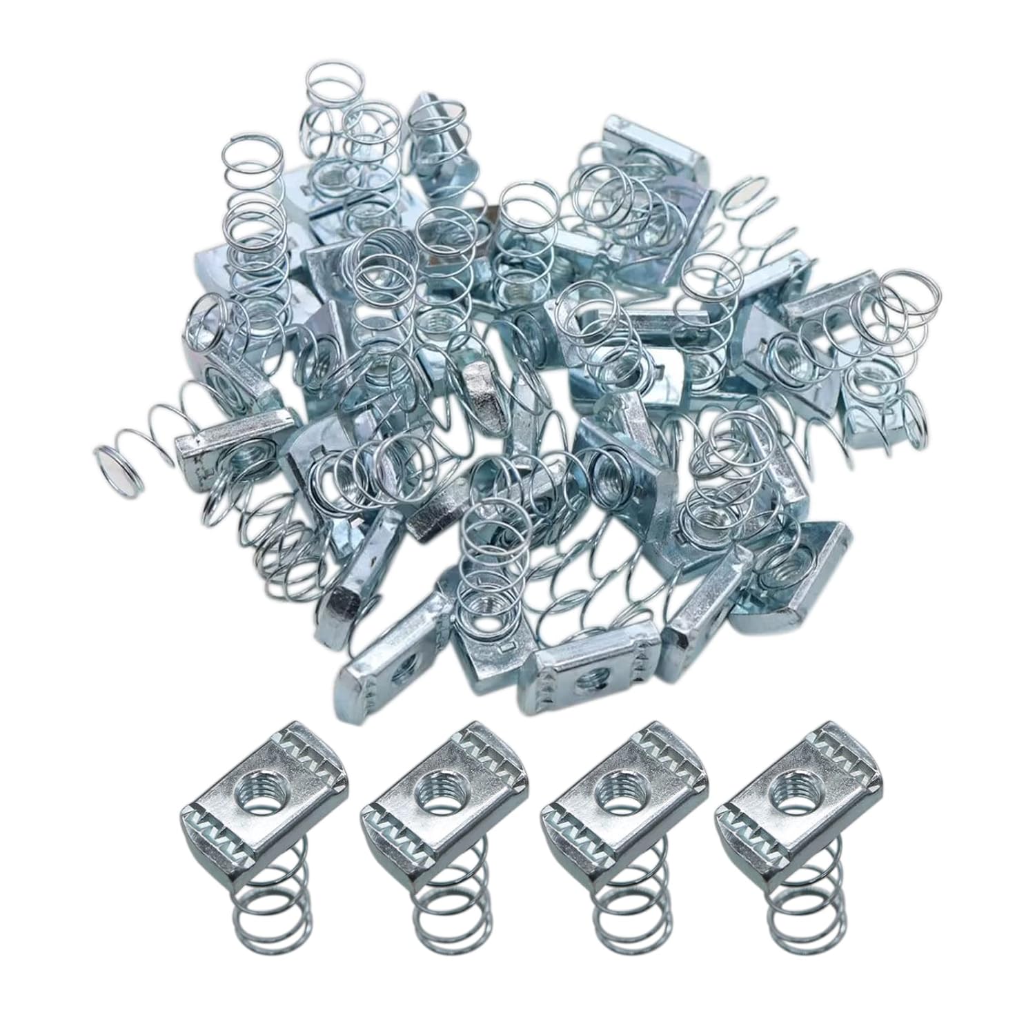 (100) Strut Channel Nuts, 3/8-16 Spring Channel Nuts with Zinc Electroplate Finish, Long Spring Nuts Great for Use with Strut Channel (100 Pack) - Image 1