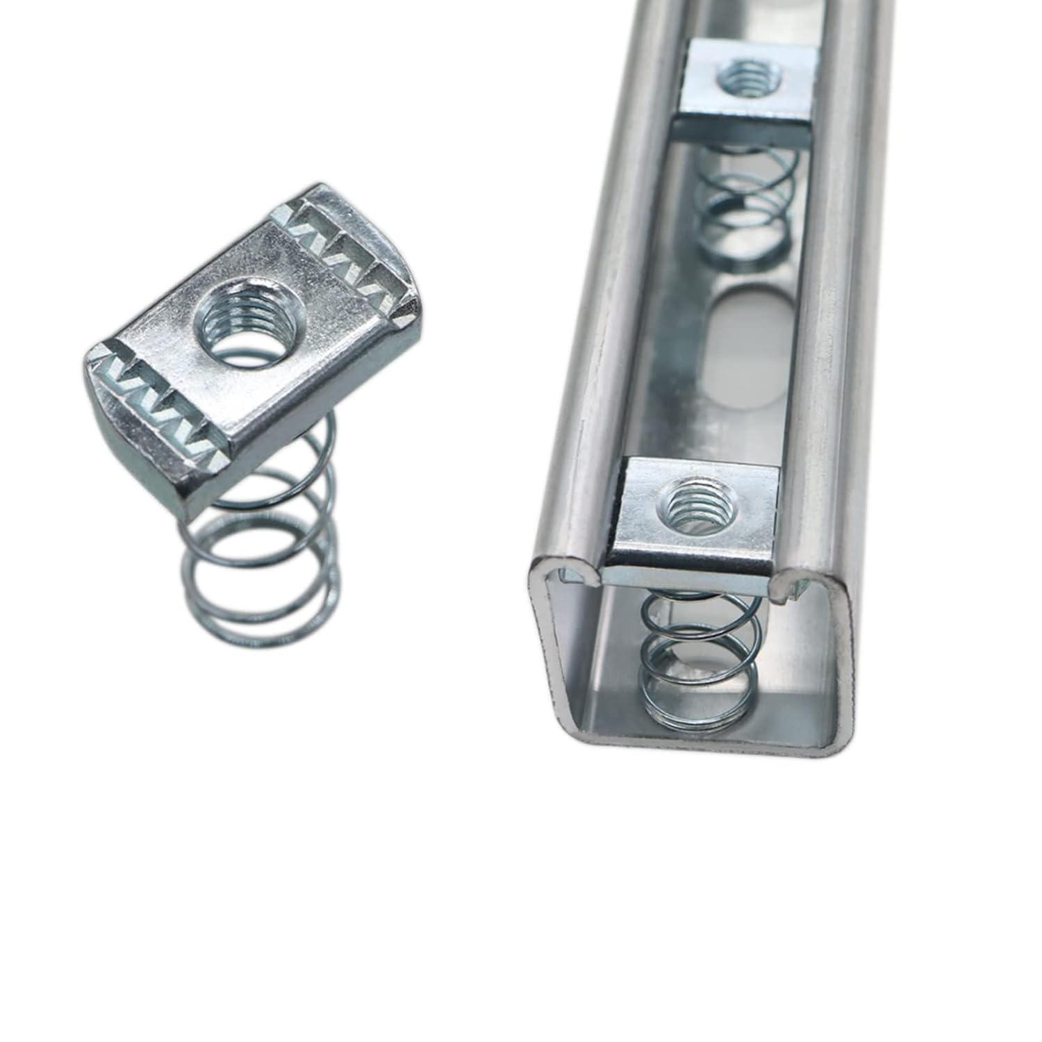 (100) Strut Channel Nuts, 3/8-16 Spring Channel Nuts with Zinc Electroplate Finish, Long Spring Nuts Great for Use with Strut Channel (100 Pack) - Image 5