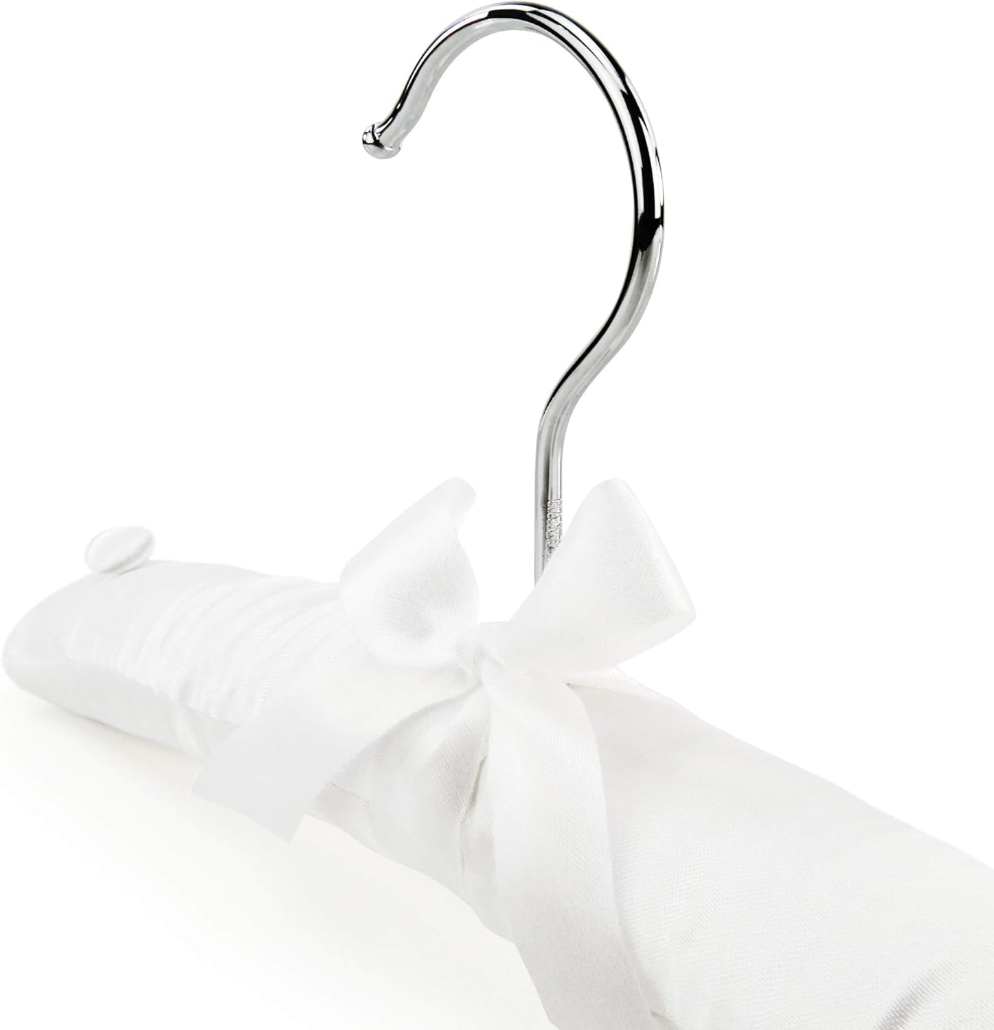 HANGERWORLD Pack of 3 Small Kids Satin Padded Hangers - 11.8inch Soft White Infant, Toddler and Baby Hangers for Nursery Closet - Image 4