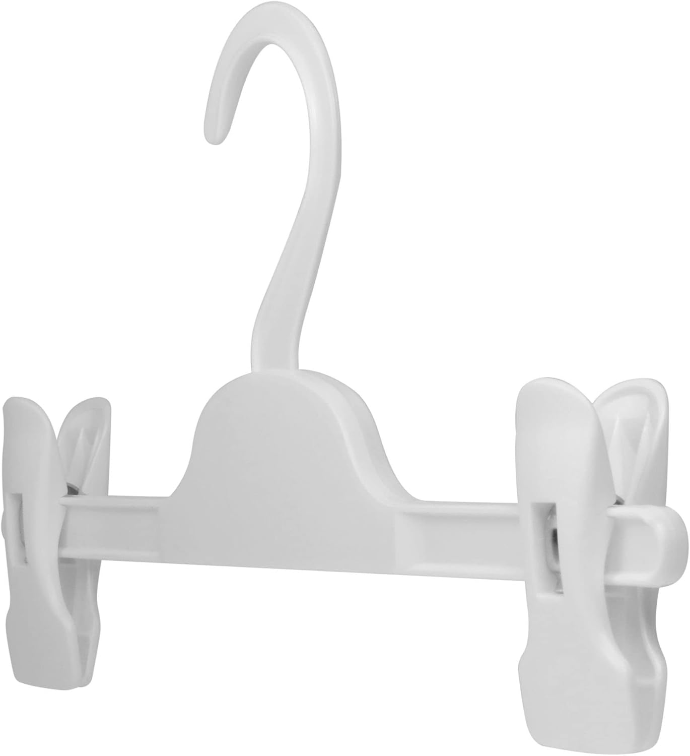 HANGERWORLD Kids Pants Hanger with Adjustable Clips (10 Pack, White) - 11inch Perfectly Sized for Baby, Kids, Child and Teens Pants, Skirts, Slacks and Jeans - Image 1