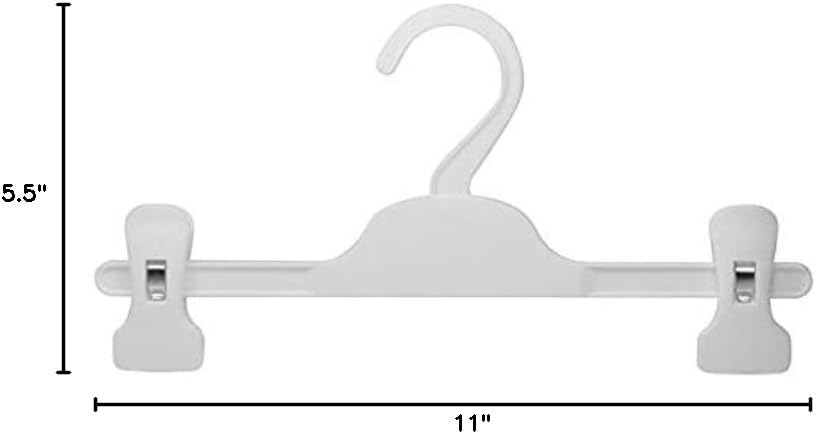 HANGERWORLD Kids Pants Hanger with Adjustable Clips (10 Pack, White) - 11inch Perfectly Sized for Baby, Kids, Child and Teens Pants, Skirts, Slacks and Jeans - Image 5