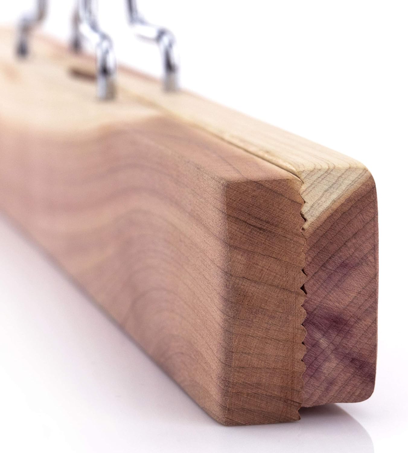 HANGERWORLD Pack of 10 Skirt and Pants Hangers with Clamp Clips, 10.6inch American Cedar Wood Hanger - Image 5