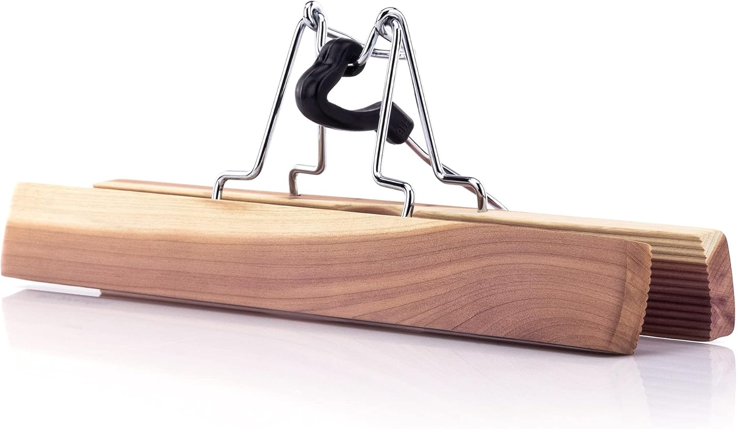HANGERWORLD Pack of 10 Skirt and Pants Hangers with Clamp Clips, 10.6inch American Cedar Wood Hanger - Image 6