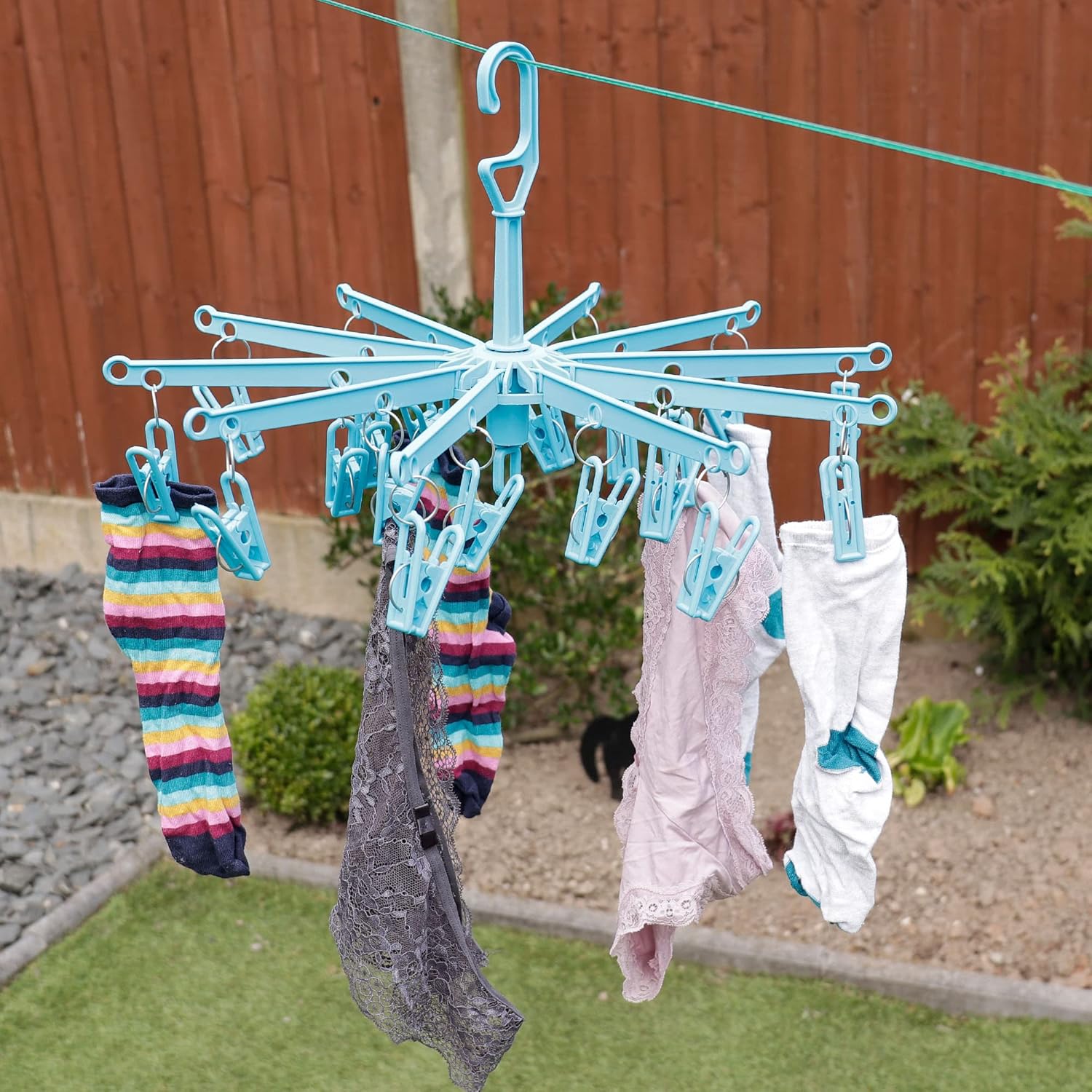 HANGERWORLD 20 Clip Hanging Laundry Drying Rack for Socks, Underwear and Baby Clothes (2 Pack) - Image 2