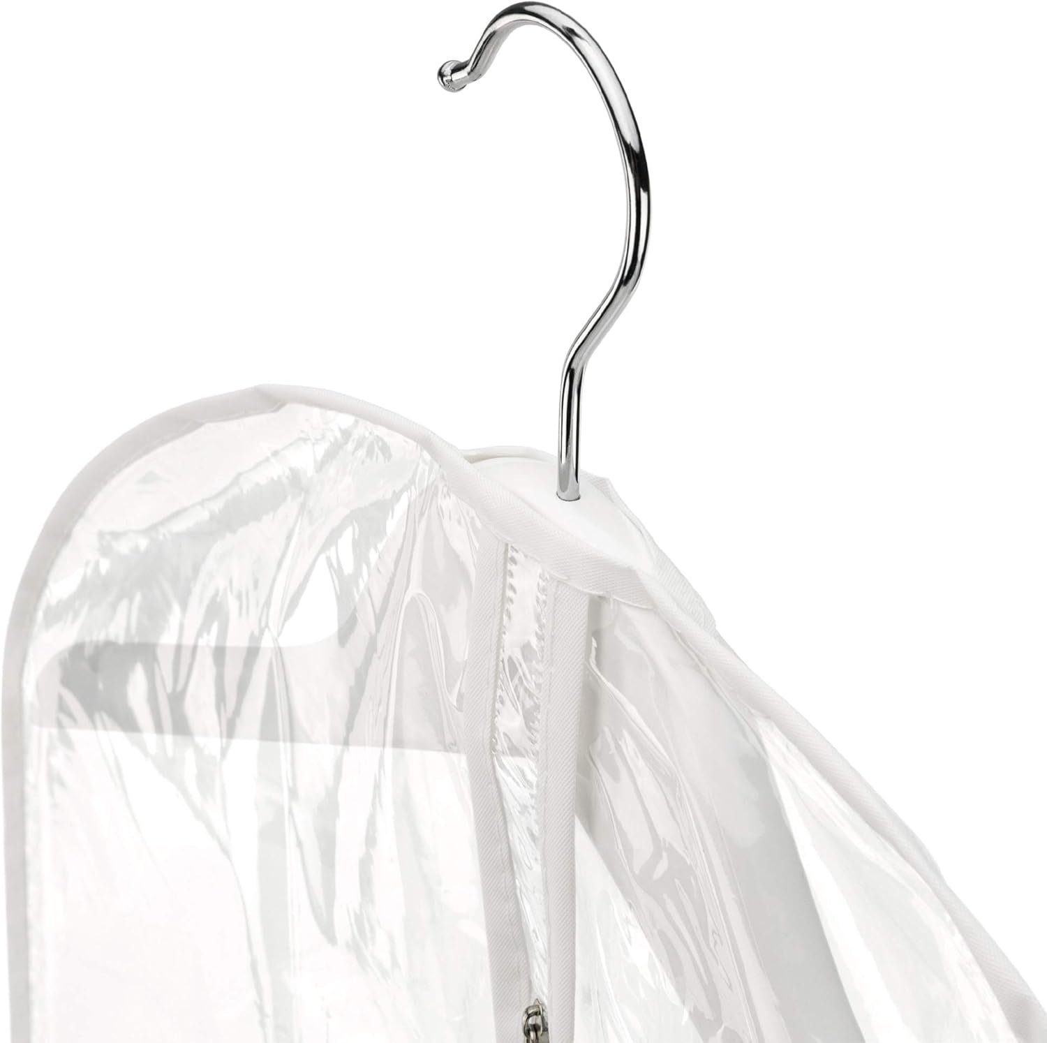 HANGERWORLD Clear 40inch Showerproof White Trim Suit Coat Garment Clothes Carry Cover Protector Bags (12) - Image 3