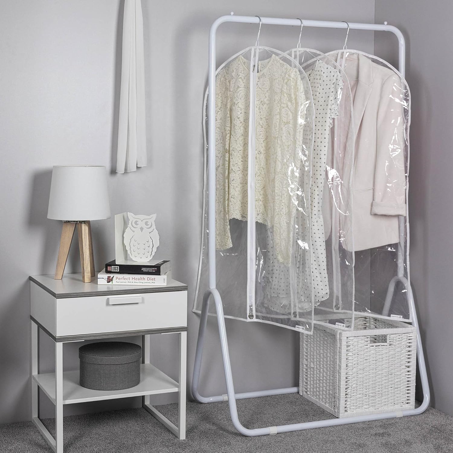 HANGERWORLD Clear 40inch Showerproof White Trim Suit Coat Garment Clothes Carry Cover Protector Bags (12) - Image 5