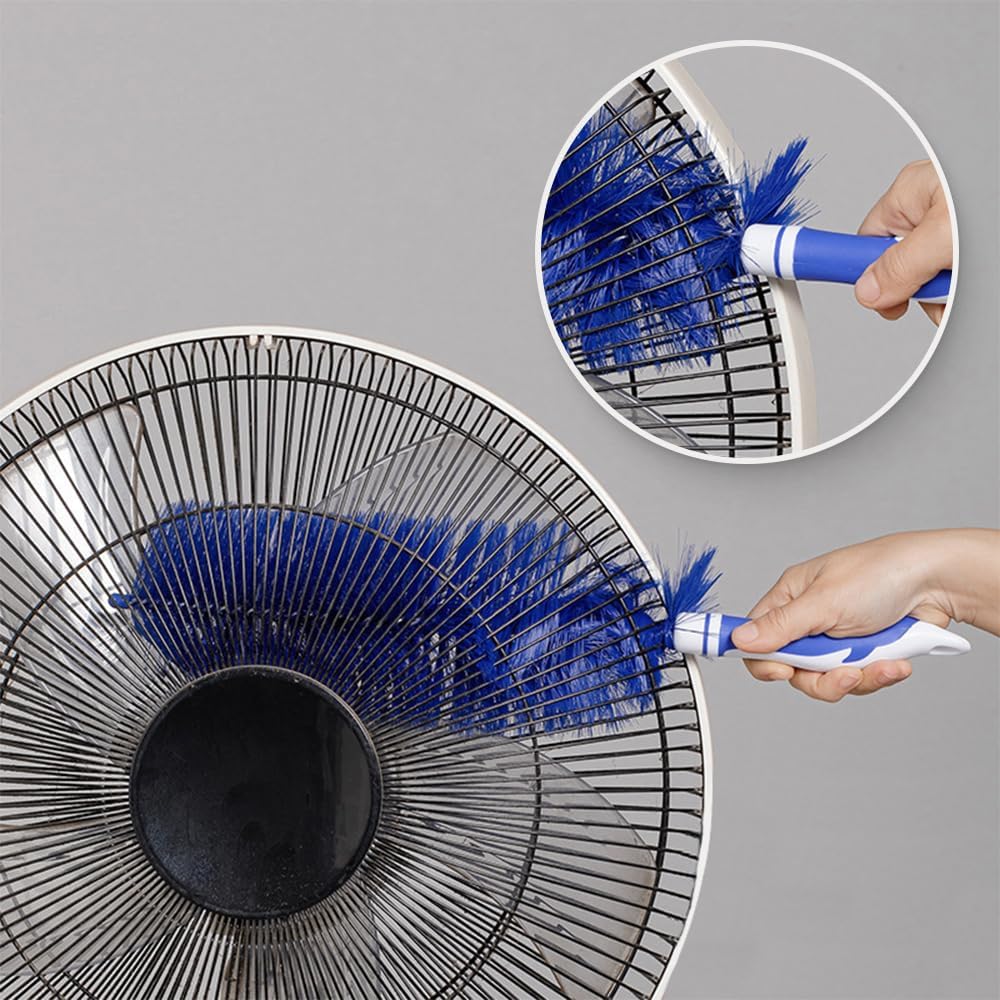 Fan Cleaner Brush, 2025 New Bendable Dusting Brush for Electric and Blind, Reusable Microfiber Dust Collector, Non-disassembly Cleaning (Blue) - Image 2