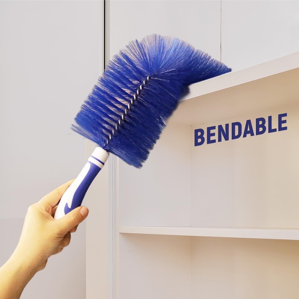 Fan Cleaner Brush, 2025 New Bendable Dusting Brush for Electric and Blind, Reusable Microfiber Dust Collector, Non-disassembly Cleaning (Blue) - Image 4