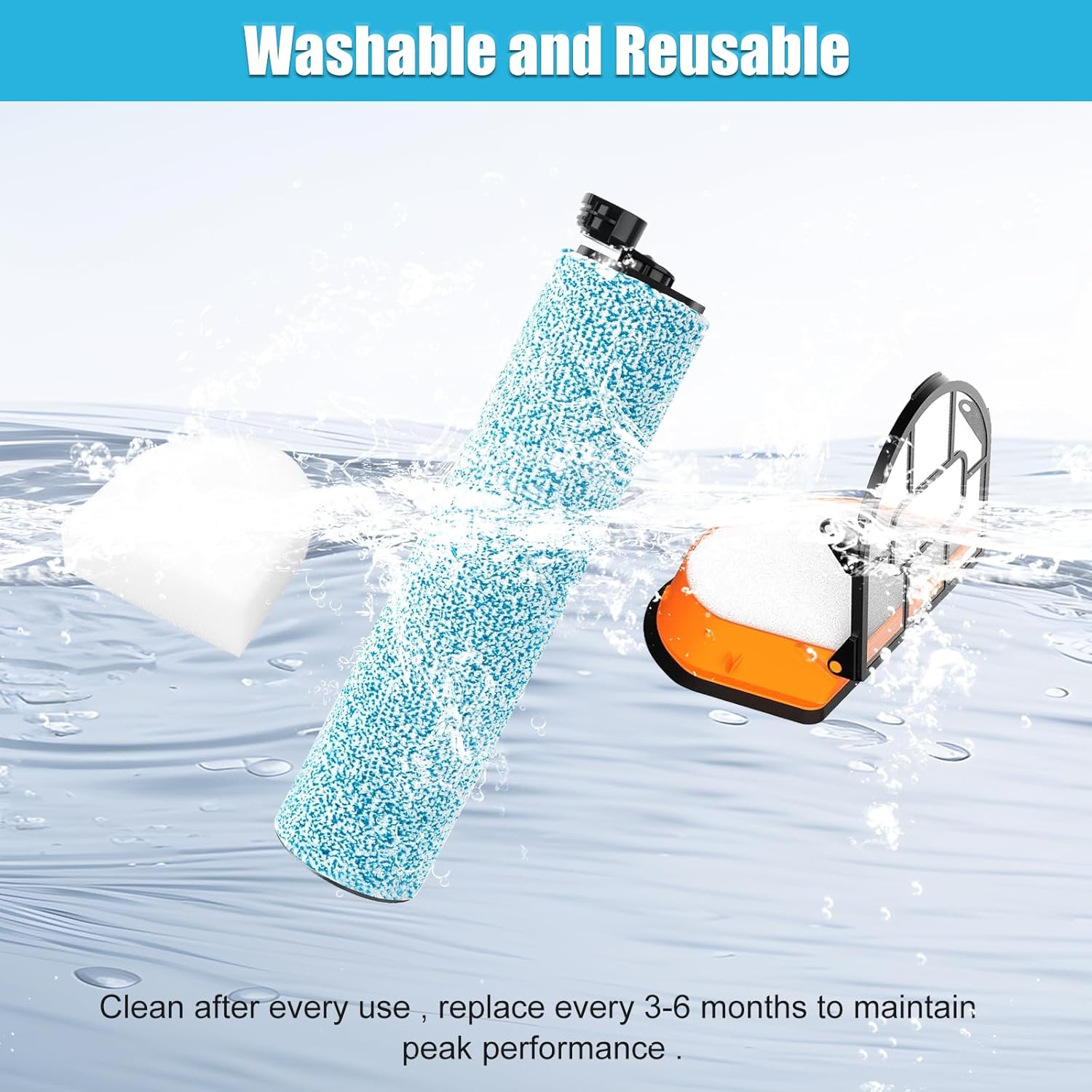 WD161 Brush Roller and Filter for Shark HydroVac Vacuum Cleaner compatible with Shark WD161 WD261 AW261 and WD101 WD201 WD100 WD200 AW201 WD200C WD201C WD101C WDB1, WDB2, WDFF1, WDFF2, WDB1F2 Vacuums - Image 6