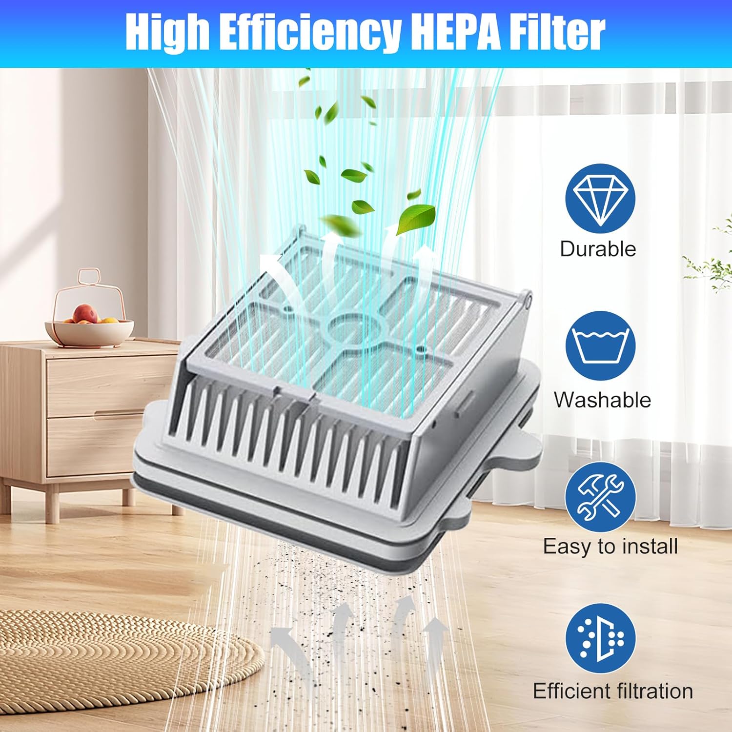 F25 Series Roller Brushes and HEPA Filters Compatible with Roborock F25, F25 ACE, F25 ALT, F25 LT, F25 RT, F25 GT Wet Dry Vacuum Cleaner-6 Pack - Image 4