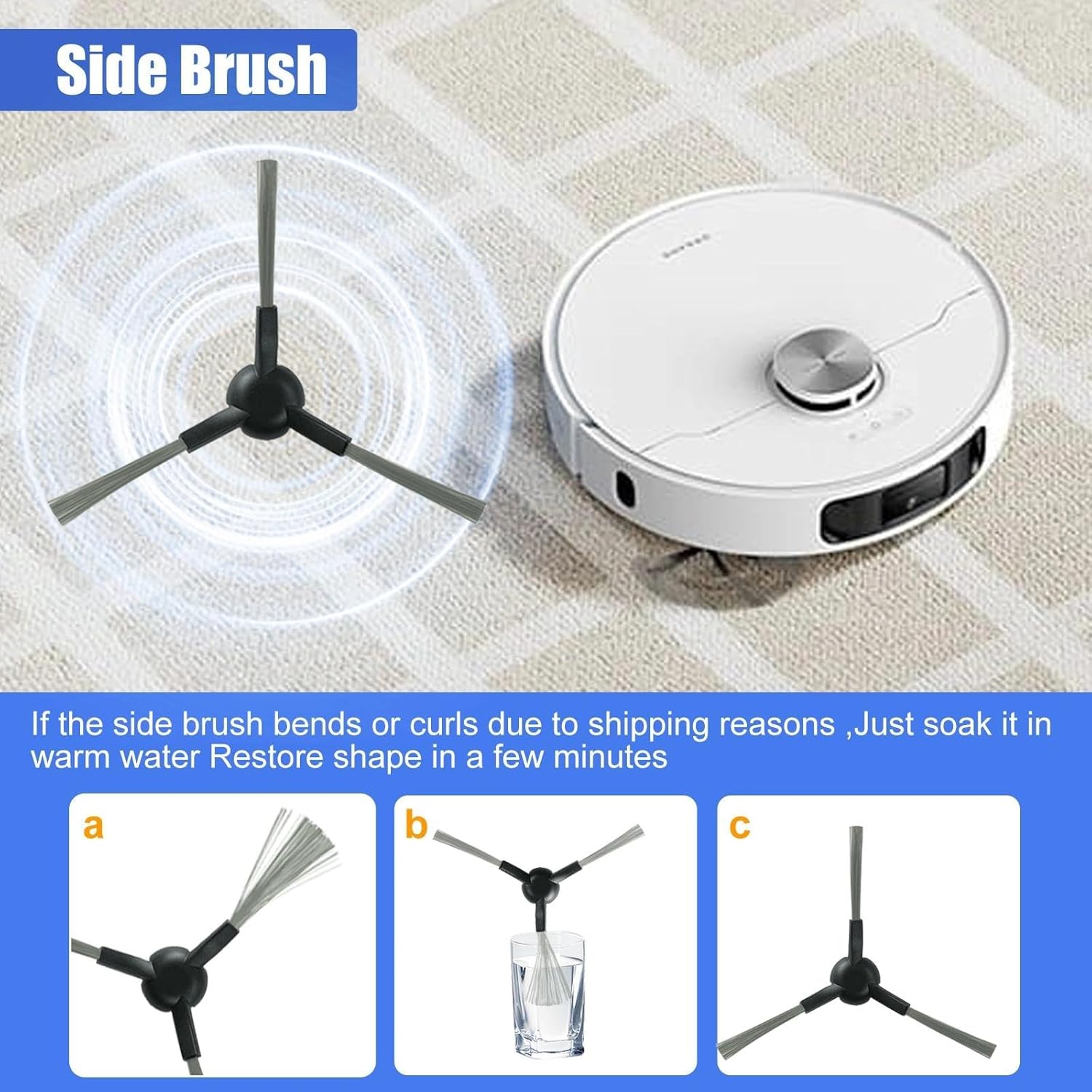 Replacement Parts Kits for Dreame L10s Ultra Gen 2/ L10s Pro Ultra Heat/ X30 Ultra/Mova E30 Ultra Vacuum Cleaners 1 Brush Roll 4 Side Brushes 4 Mops 4 Filters 4 Dust Bags with Cleaning Tool Brush - Image 6