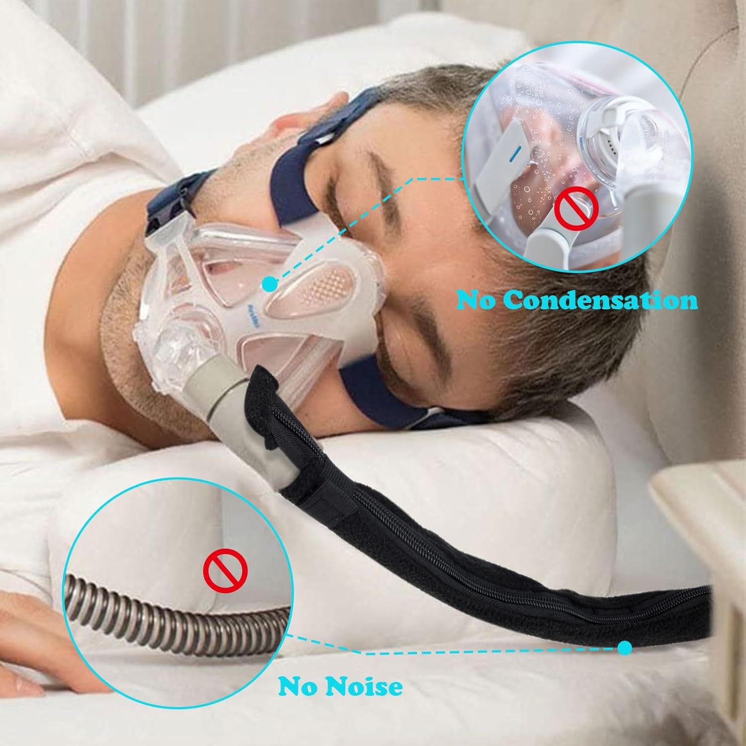 iGuerburn 6ft 4in CPAP Hose Cover for ResMed Airsense 11 & 10 ClimateLineAir Heated Tubing, Full-Length Zipper CPAP Tube Cover Sleeve Reduces Condensation & Noise, Cat Proof - Image 3